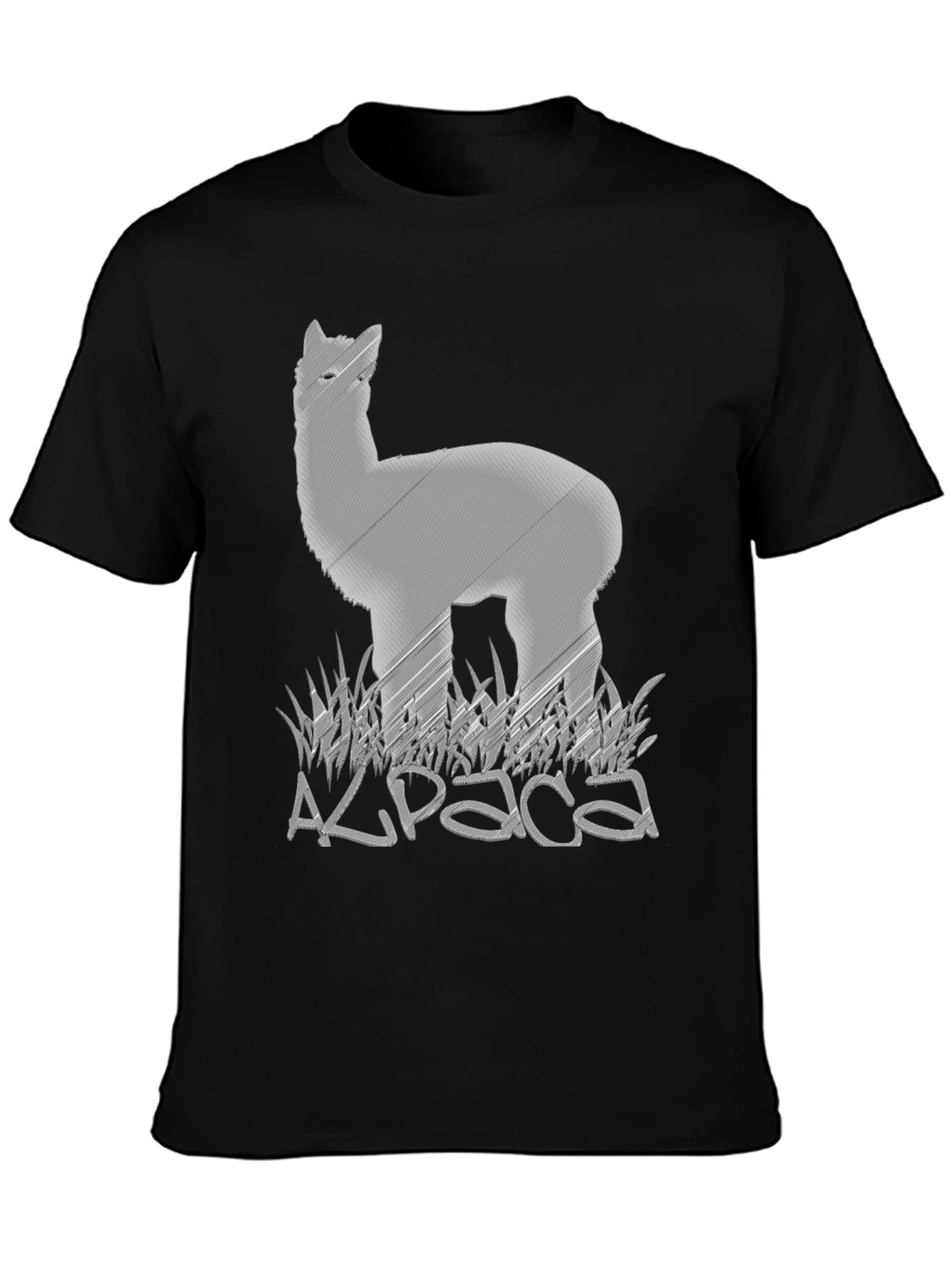 Black Alpaca Graphic Tee - Soft Cotton Blend view 3