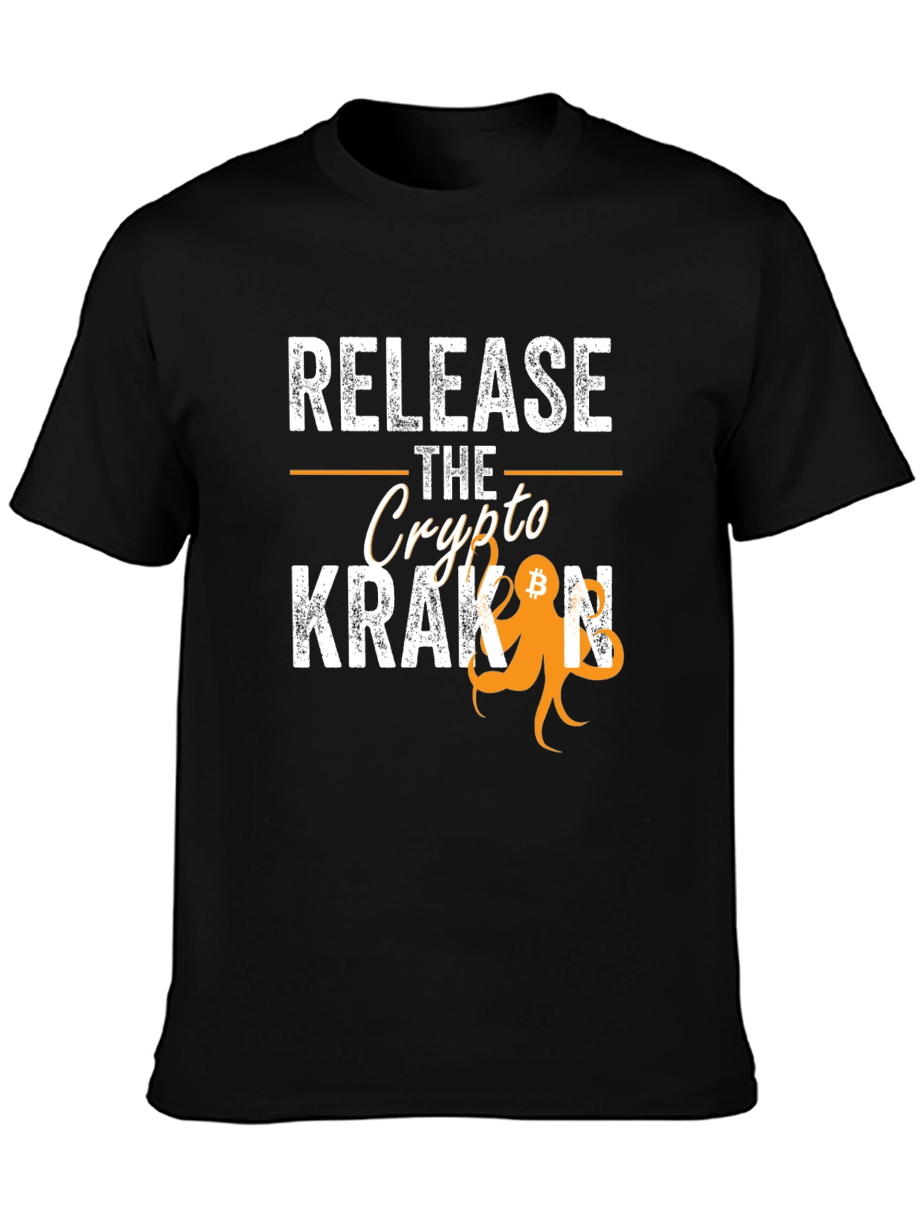 Black Release The Crypto Kraken Bitcoin T-Shirt view 3