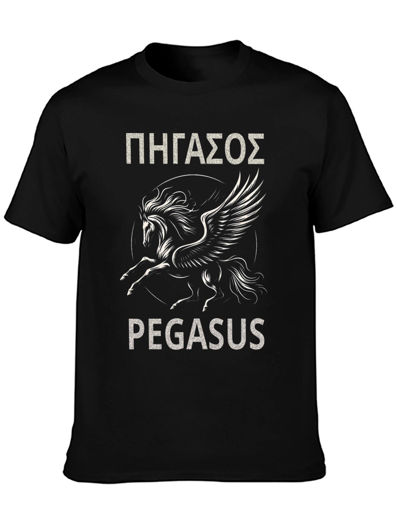 Black Pegasus Graphic T-Shirt - Mythical Creature Design view 3