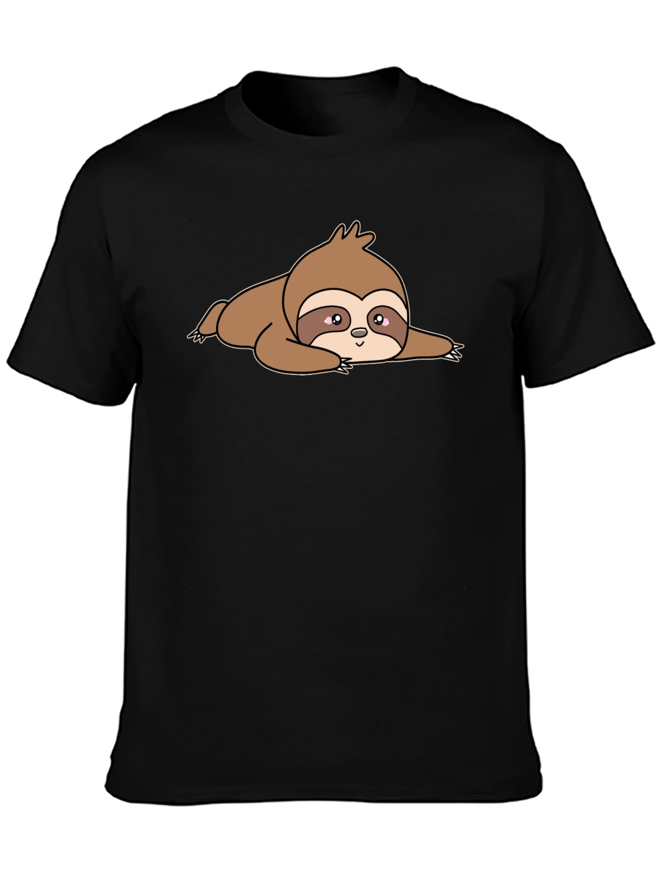 Black Lazy Sloth Graphic Tee - Comfort & Style view 3