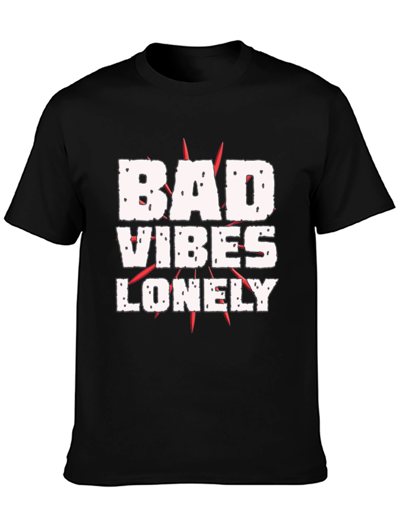 Black Bad Vibes Lonely Graphic Tee - Black T-Shirt view 3