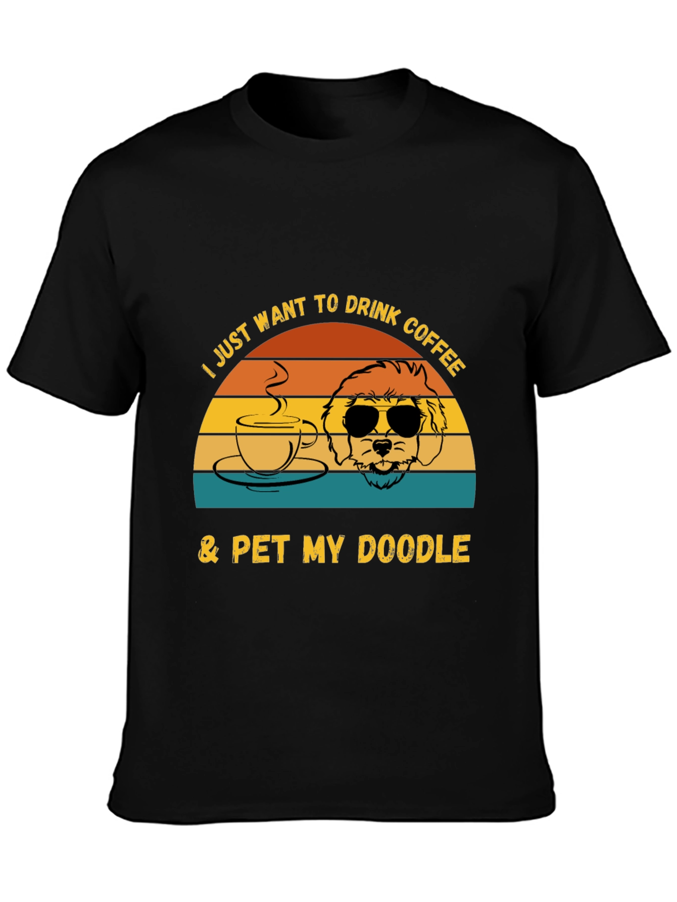 Black Coffee & Doodles T-Shirt - Perfect for Dog Lovers view 3