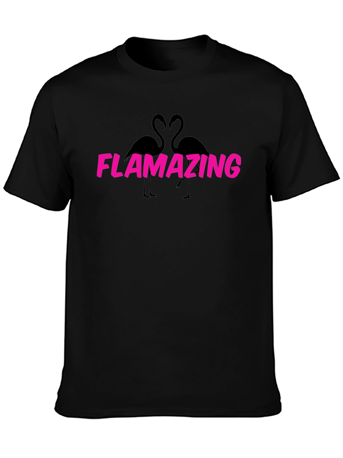 Black Flamazing Flamingo Graphic Tee - Trendy & Fun! view 3