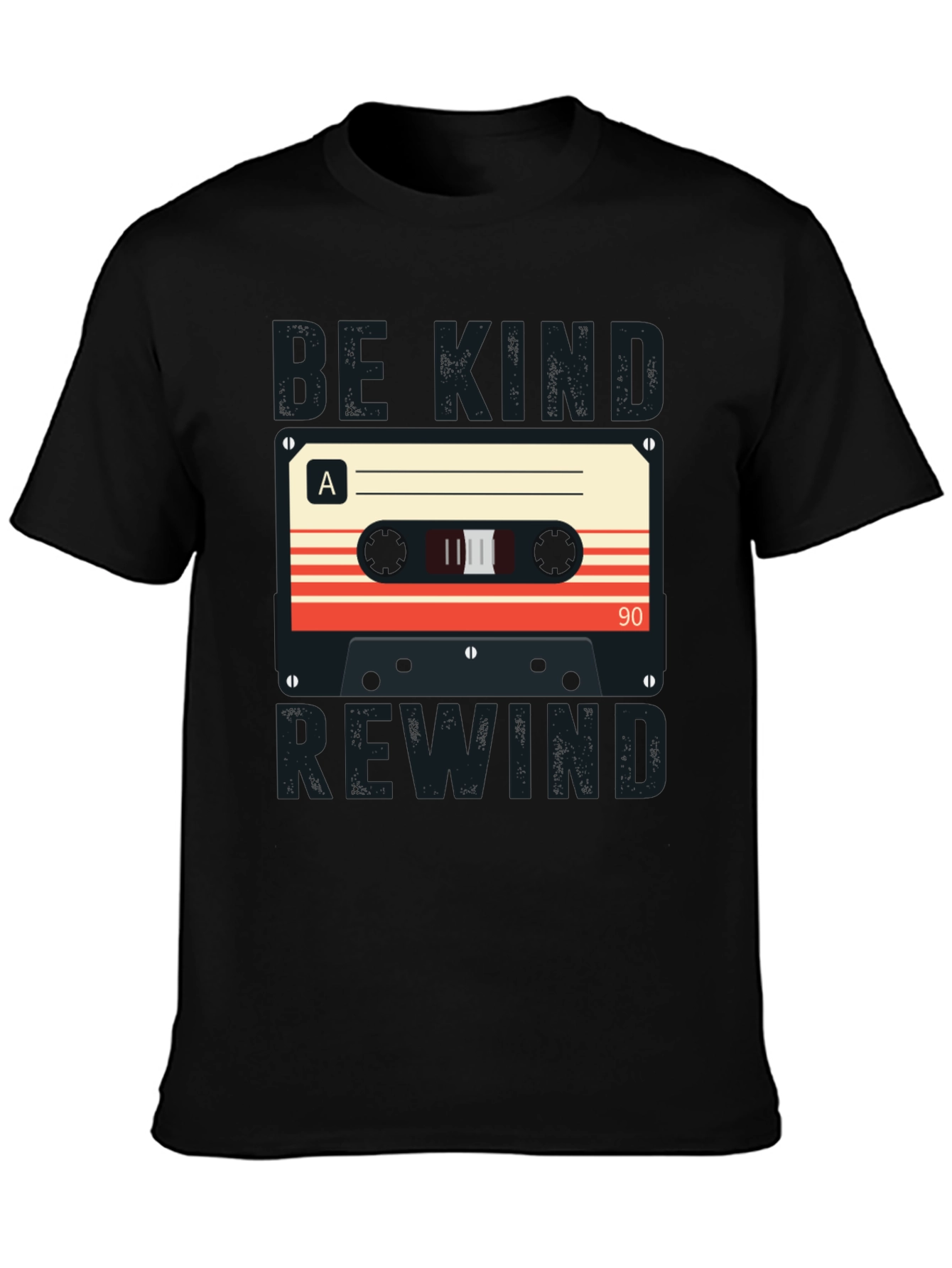 Black Be Kind Rewind Cassette Tape Graphic T-Shirt view 3