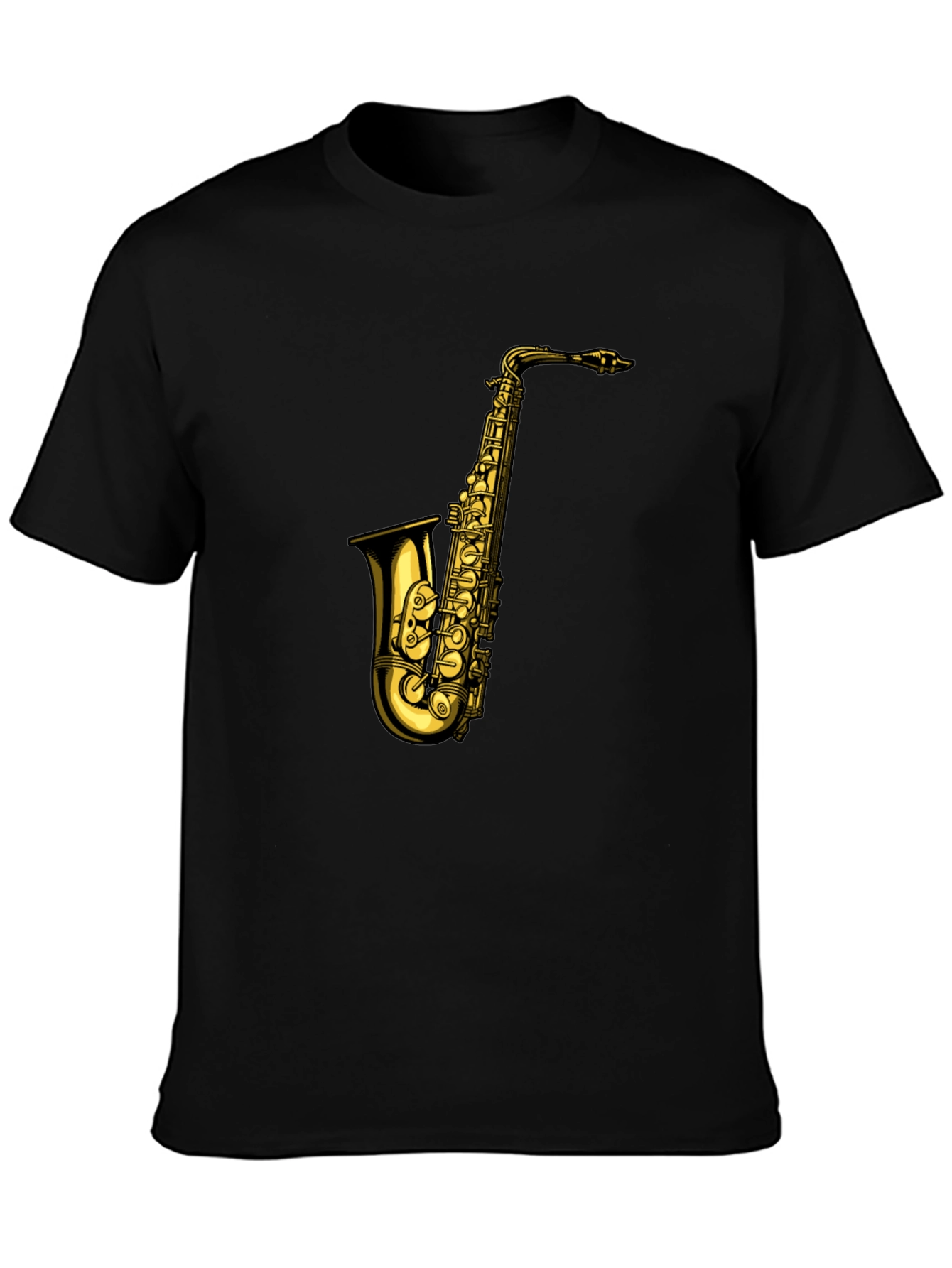 Black Saxophone Graphic T-Shirt - Black view 3