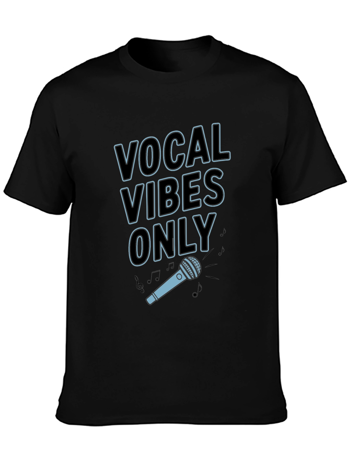 Black Vocal Vibes Only Graphic T-Shirt - Black view 3