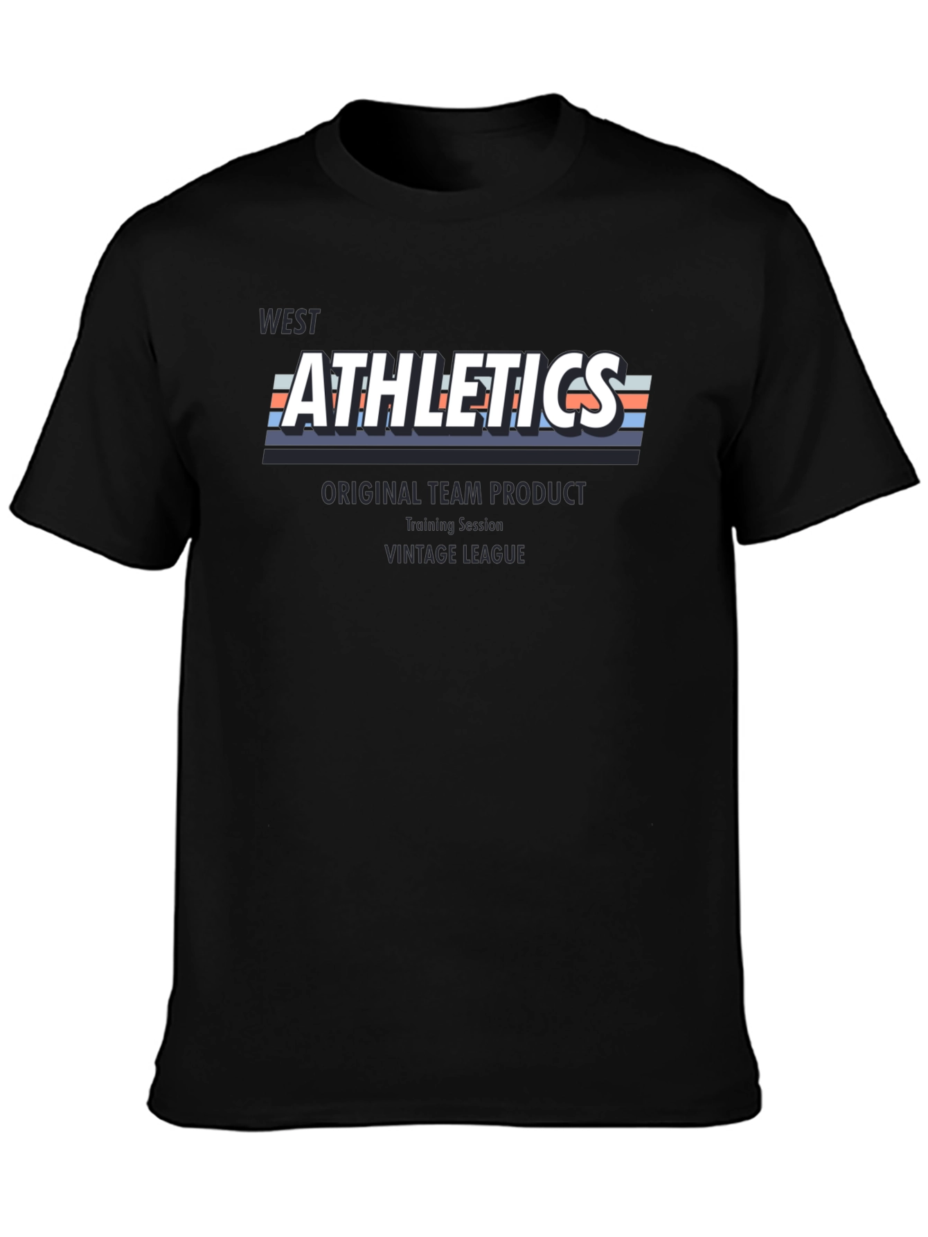Black West Athletics Graphic Tee - Vintage League Style view 3