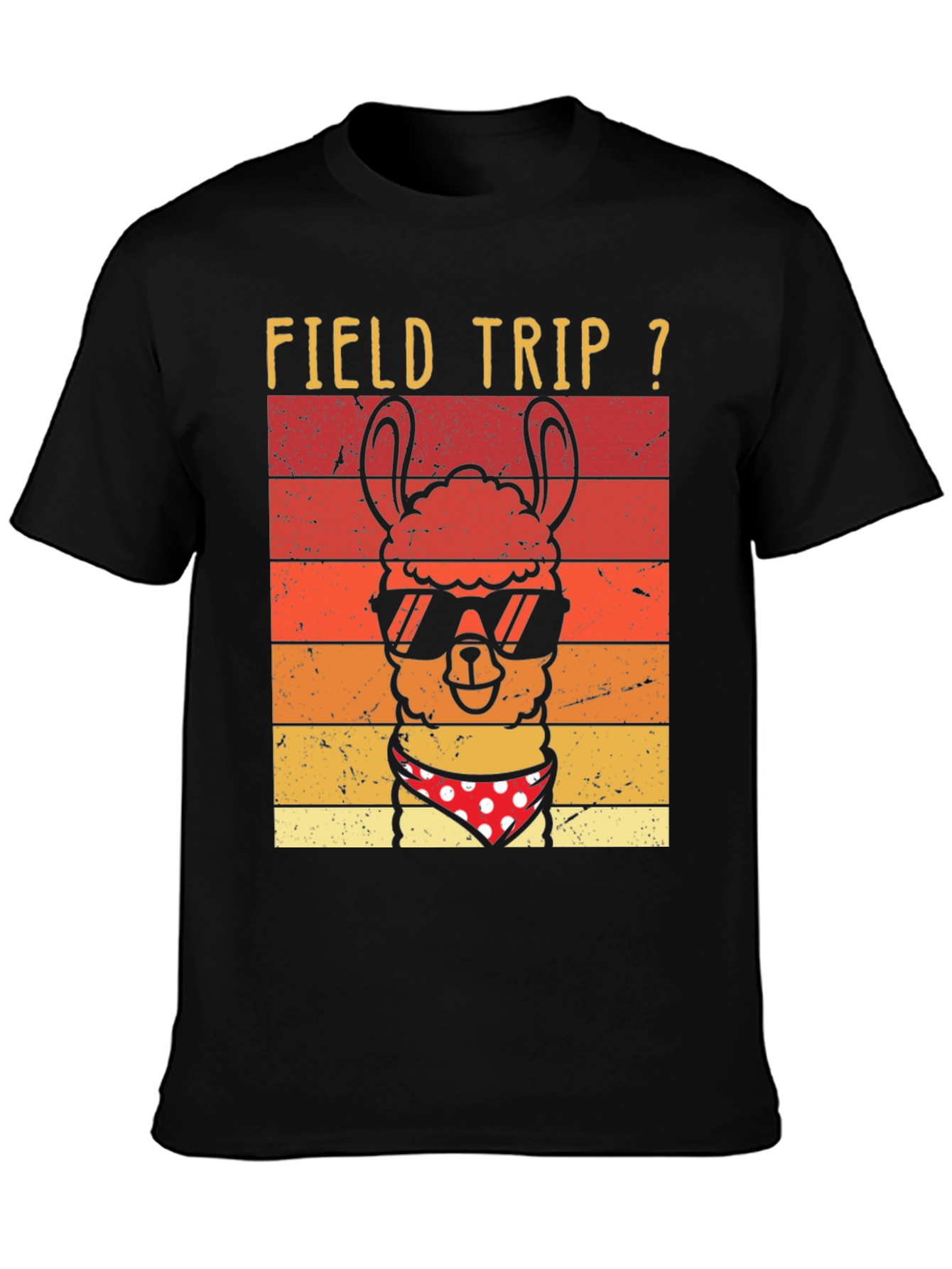 Black Field Trip Llama T-Shirt view 3