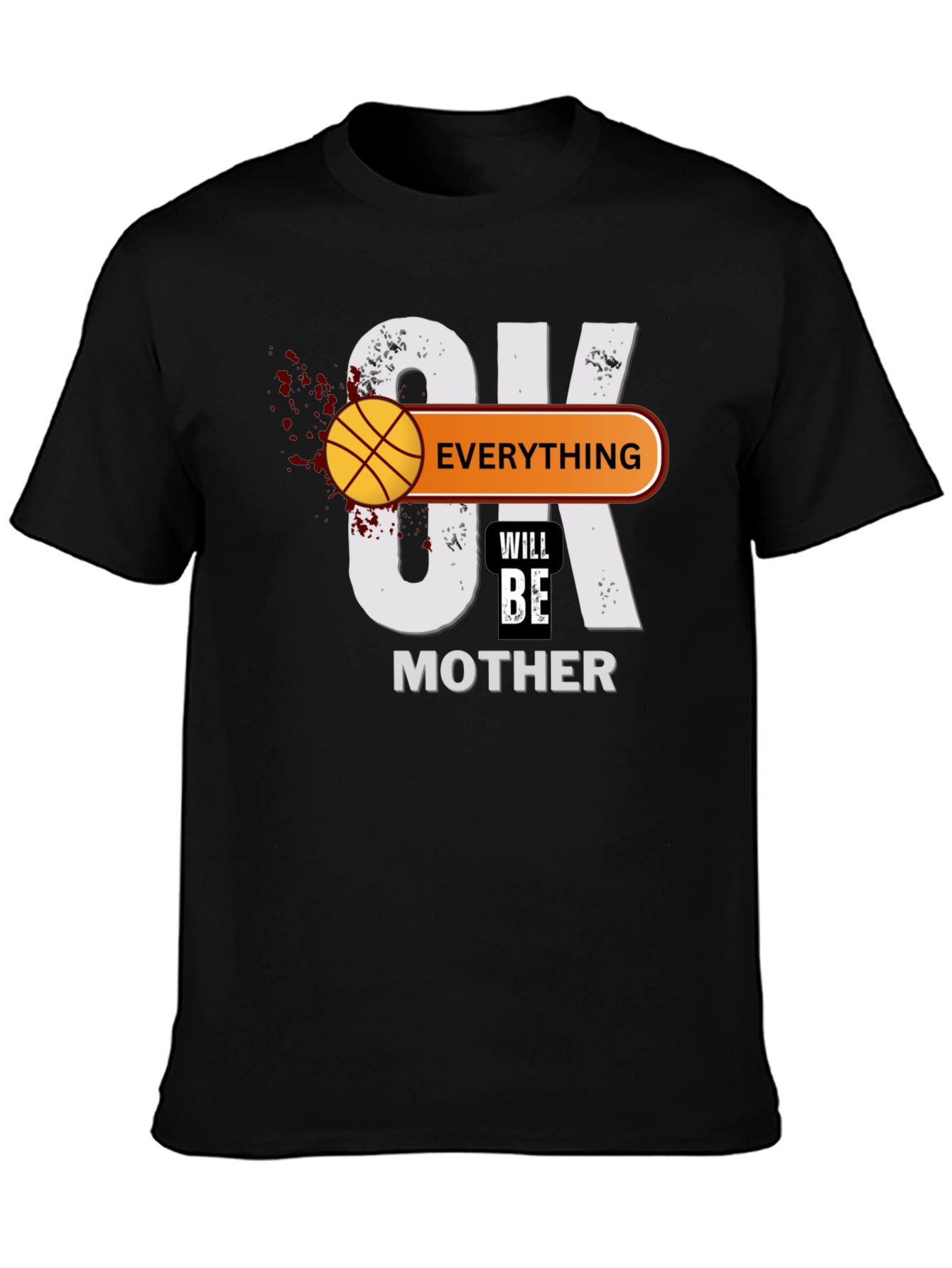 Black Basketball Mother's Day Graphic T-Shirt view 3