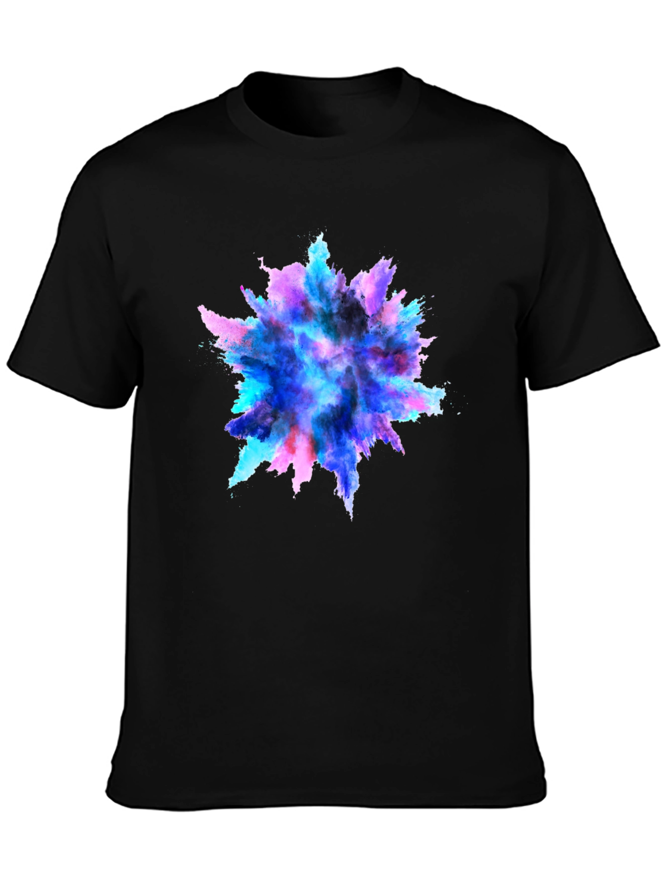 Black Colorful Burst Graphic Black T-Shirt view 3