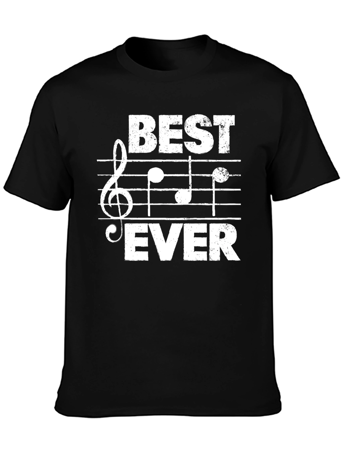 Black Best Ever Musician T-Shirt - Musical Note Design view 3