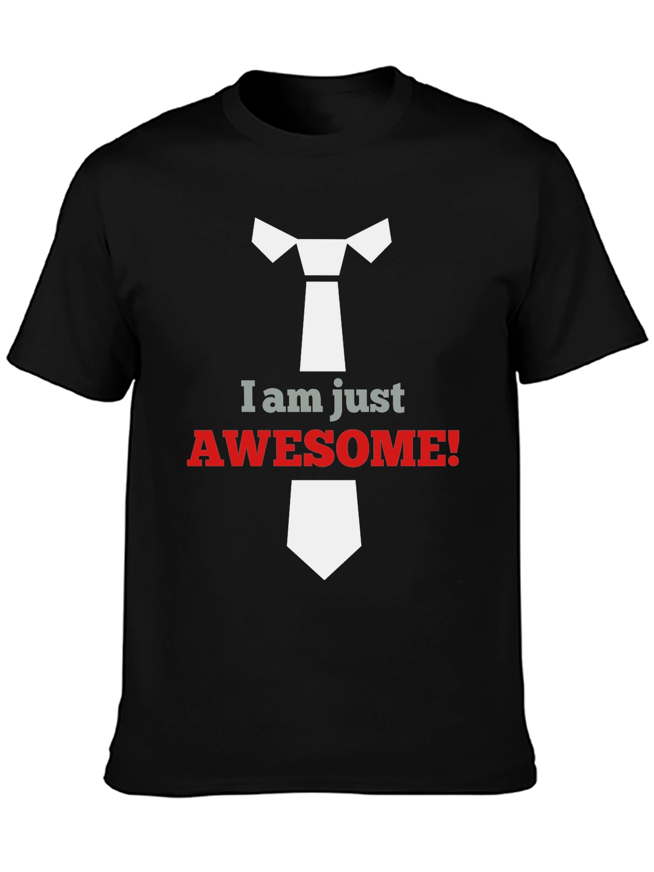 Black Awesome Tie Graphic T-Shirt view 3