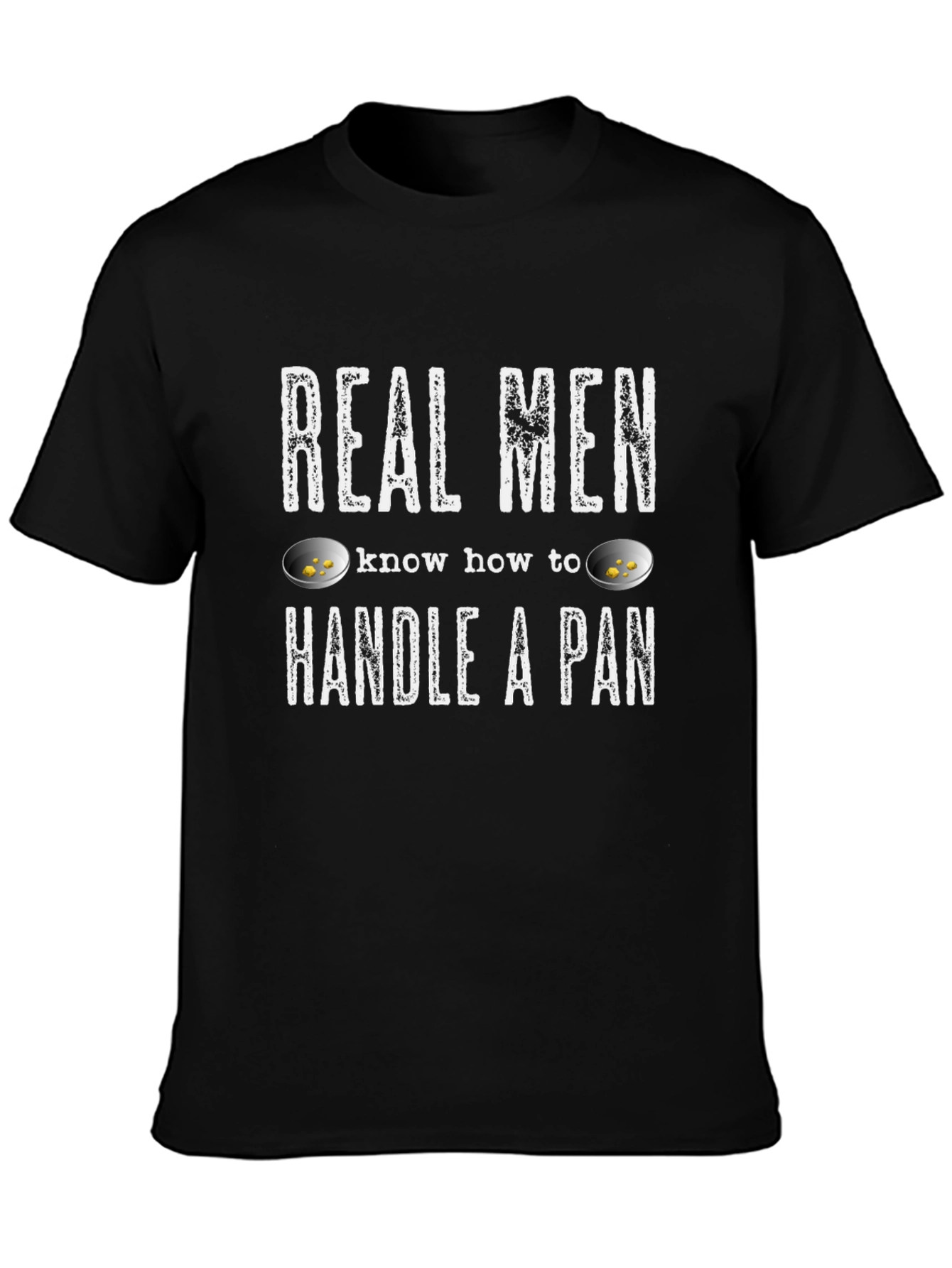 Black Real Men Handle a Pan T-Shirt - Gold Panning view 3