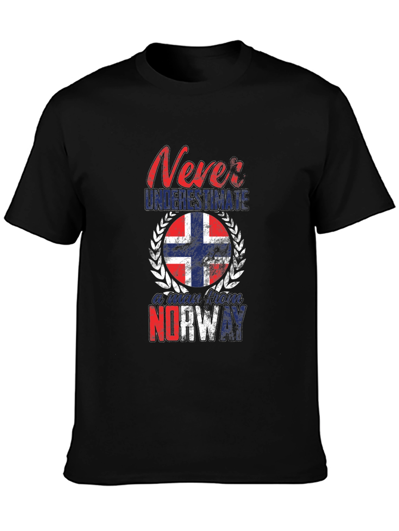 Black Never Underestimate Norway T-Shirt view 3