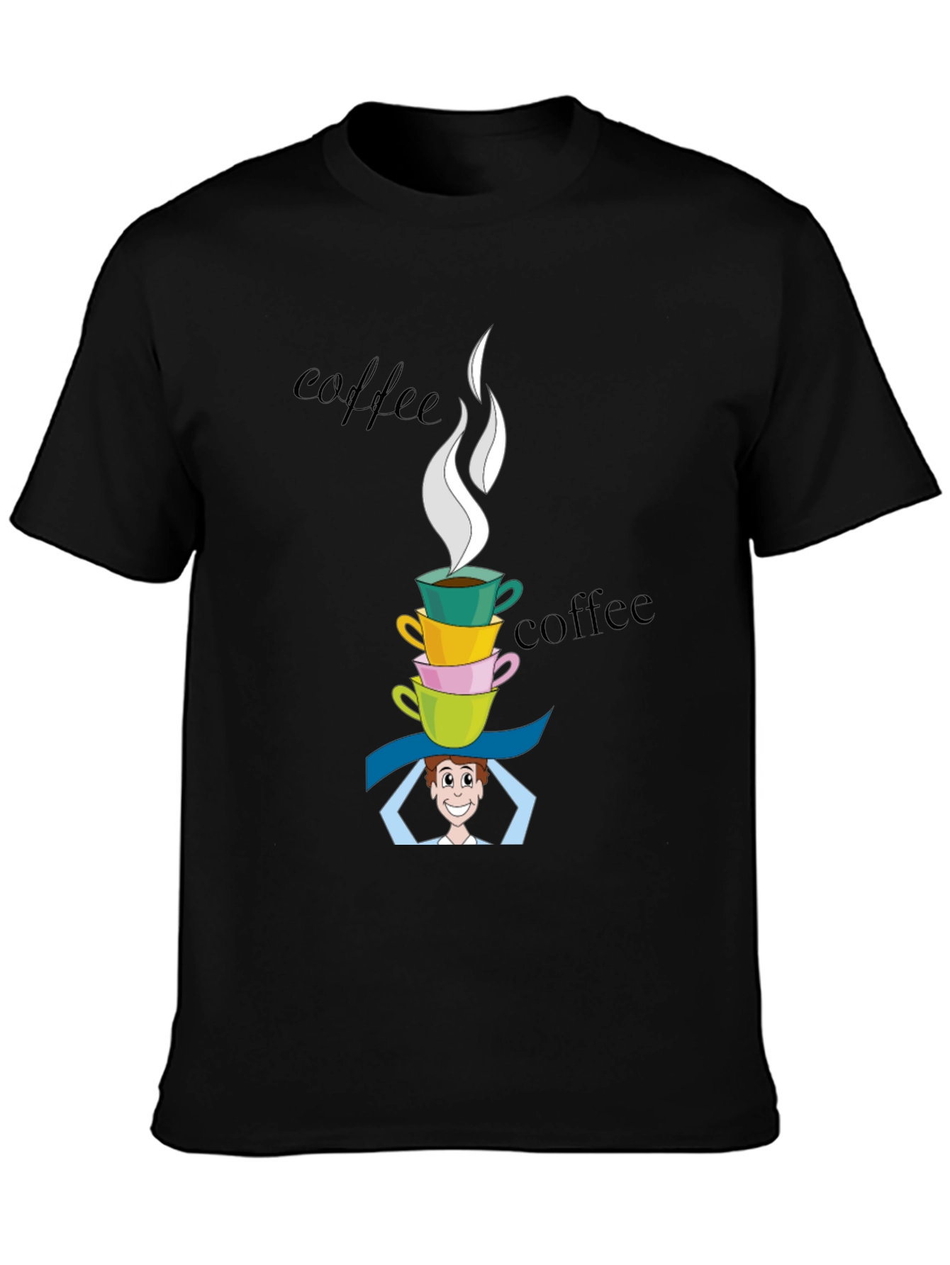 Black Coffee Stack Programmer T-Shirt view 3