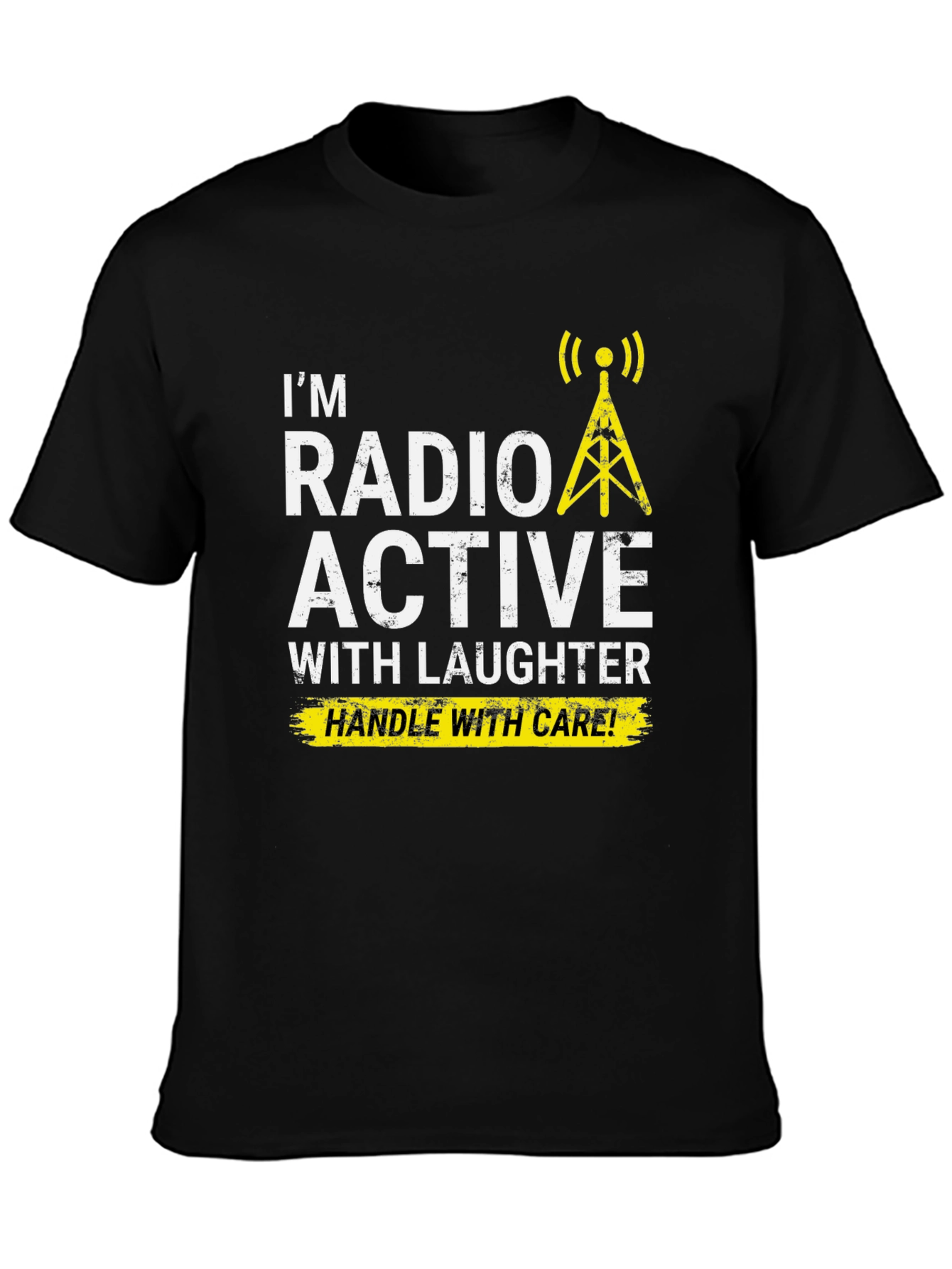 Black Radioactive Laughter T-Shirt - Handle with Care! view 3