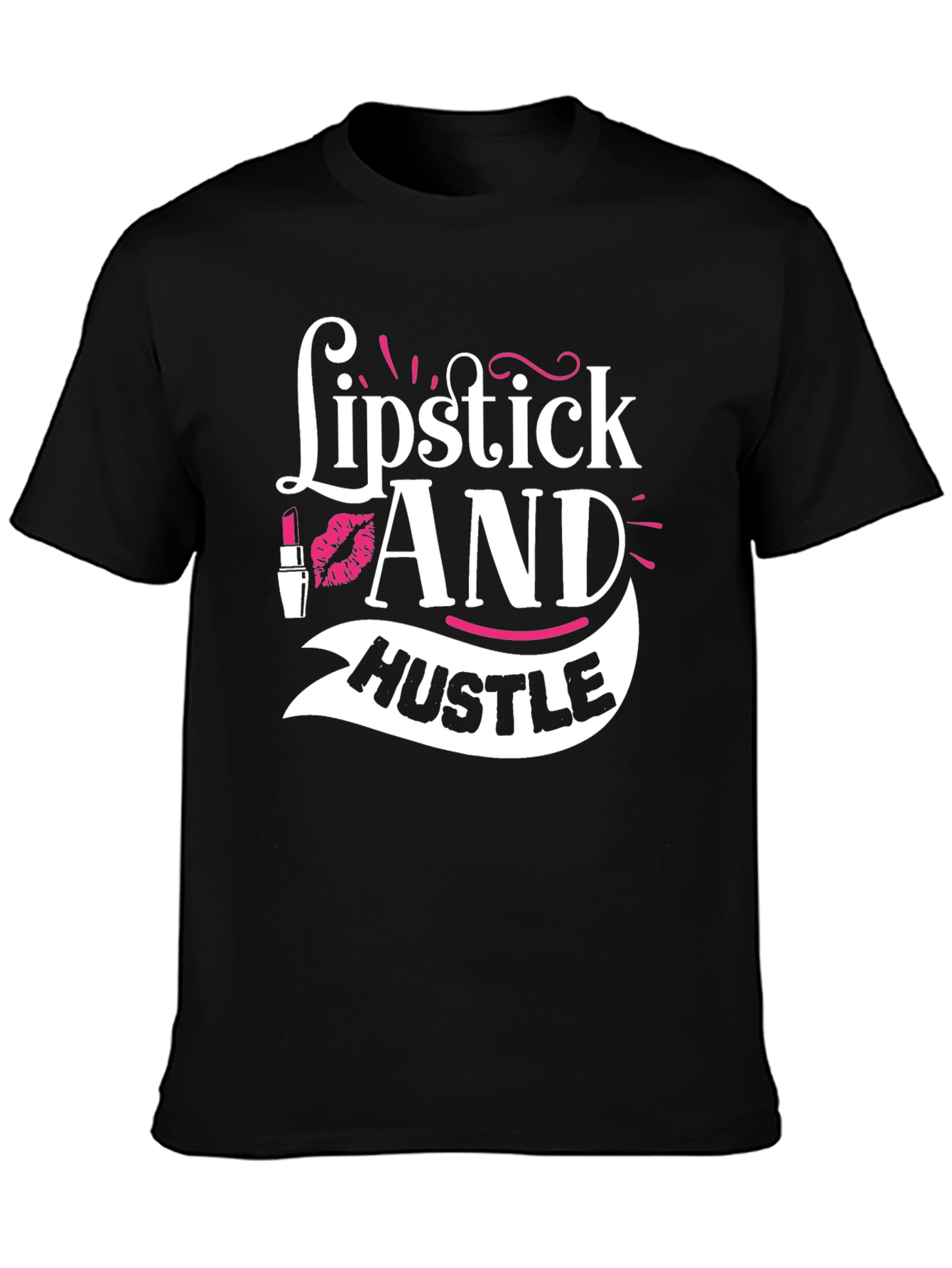 Black Lipstick and Hustle Graphic T-Shirt view 3
