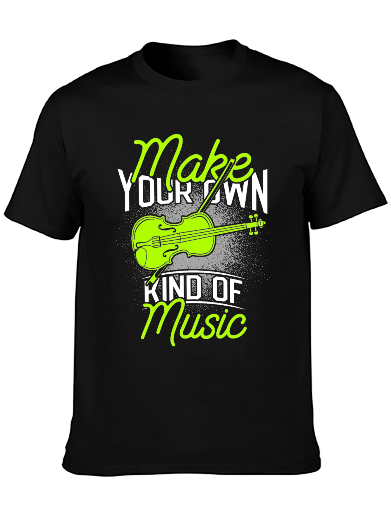 Black Make Your Own Kind of Music T-Shirt - Violin Graphic Tee view 3