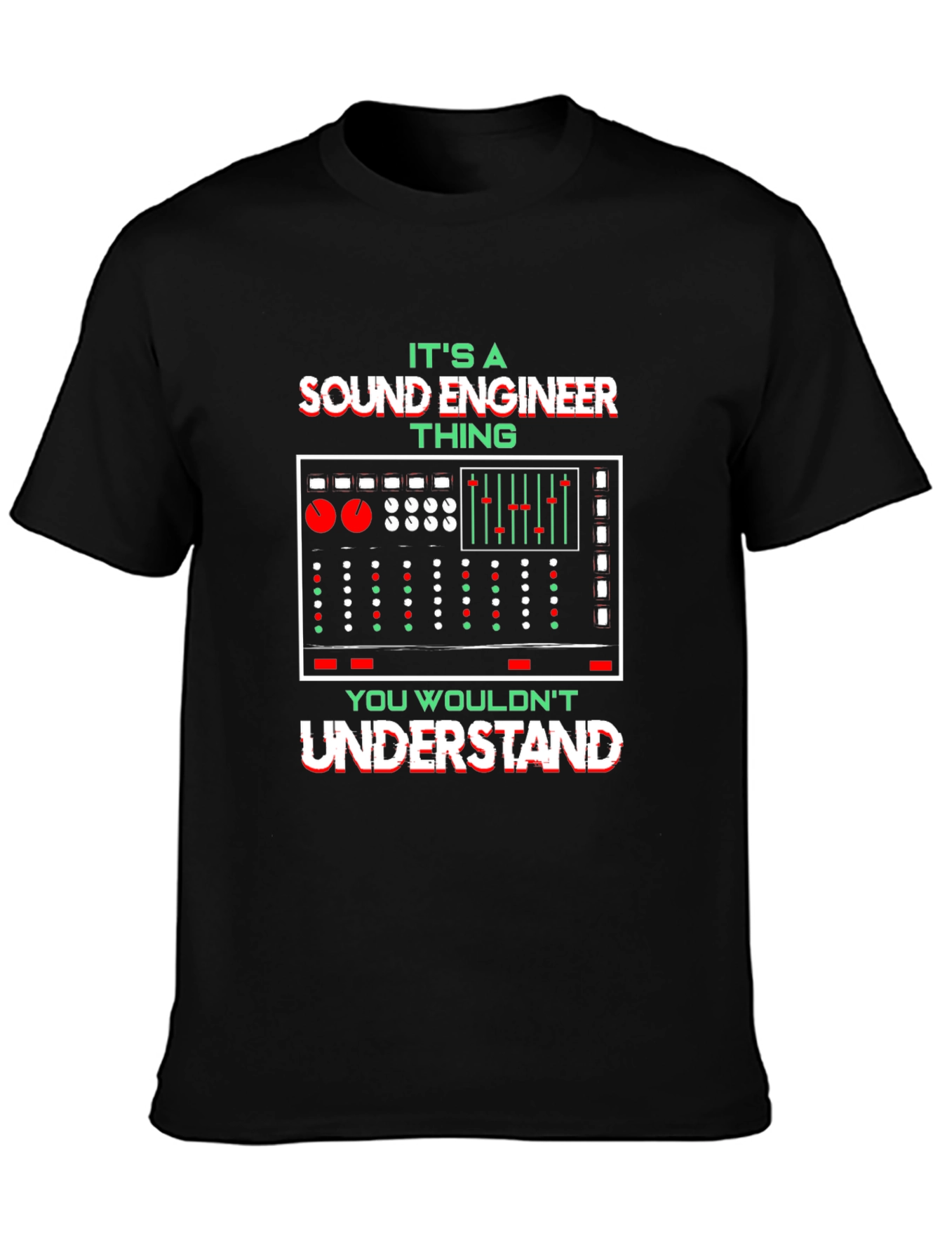 Black Sound Engineer Thing Graphic Tee view 3