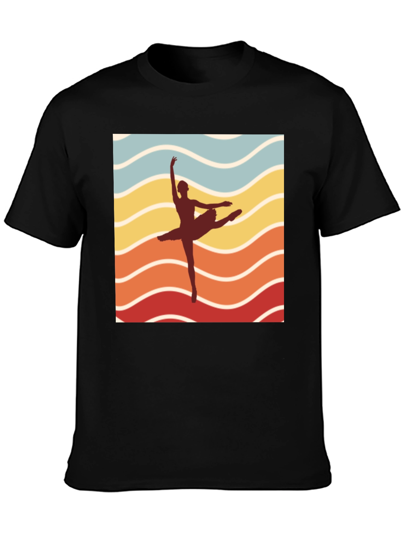 Black Ballet Retro Tee - Dancer Silhouette view 3