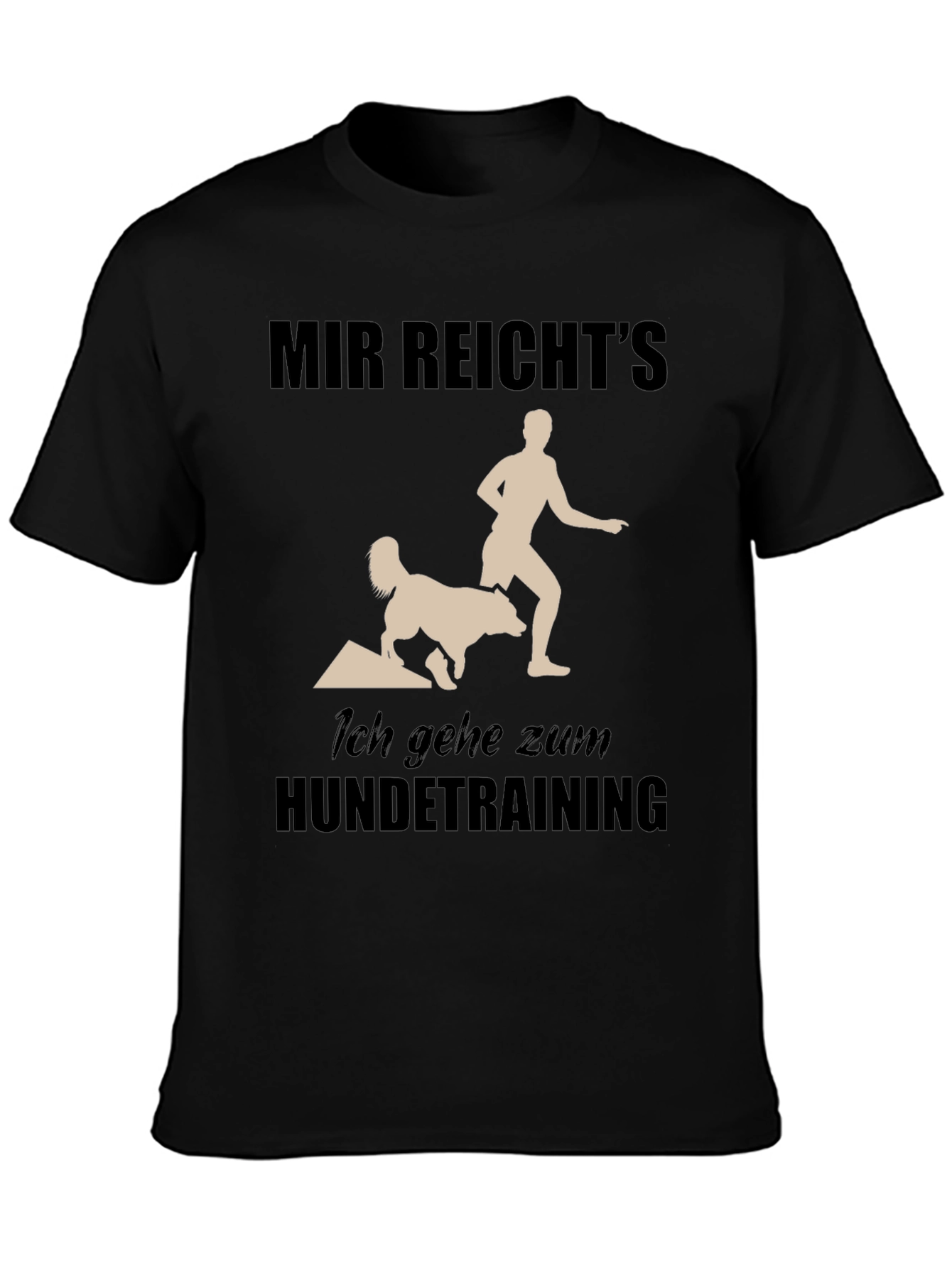 Black Dog Training T-Shirt: Funny German Saying view 3