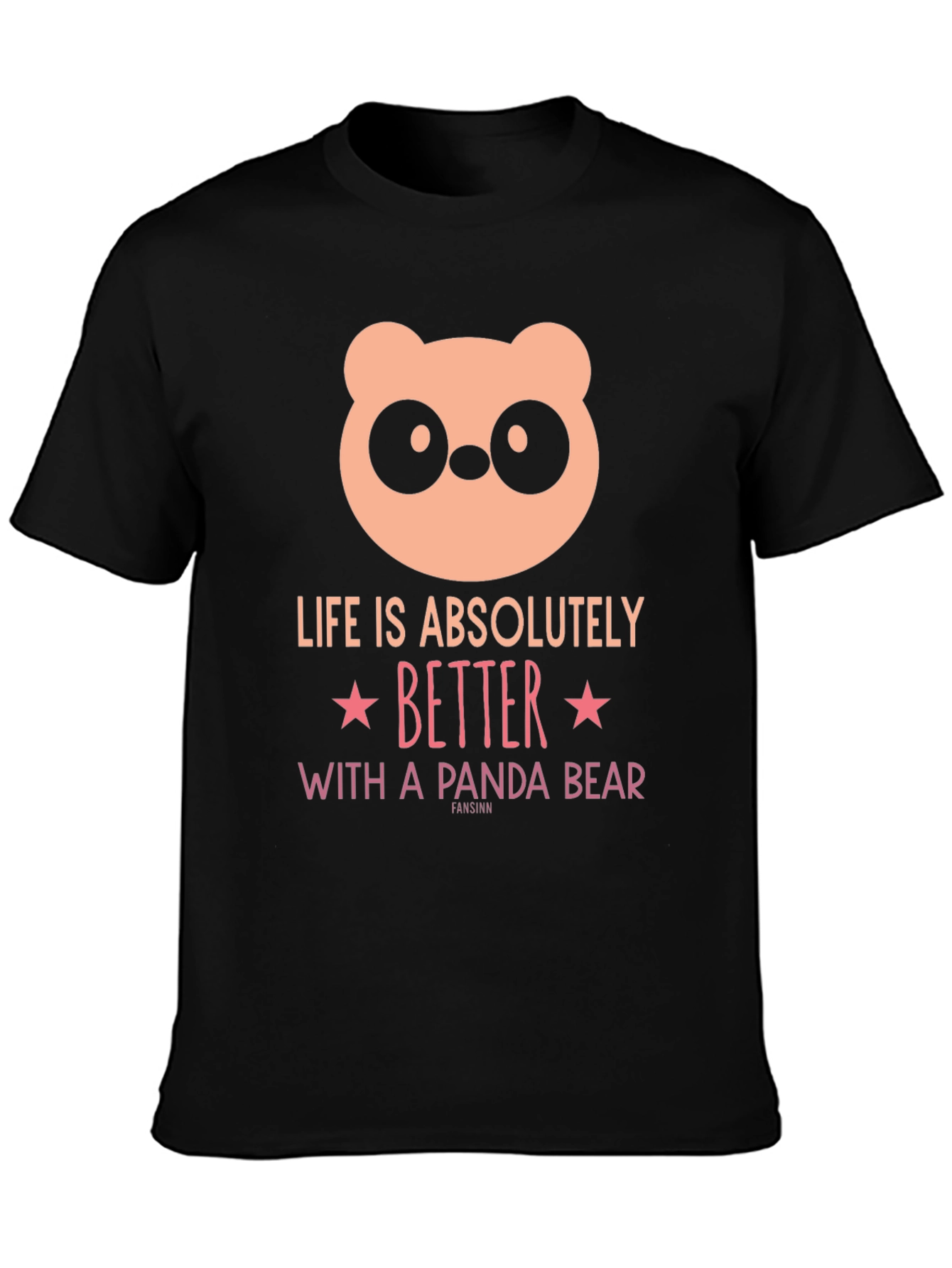 Black Panda Bear Graphic Tee - Life is Better view 3