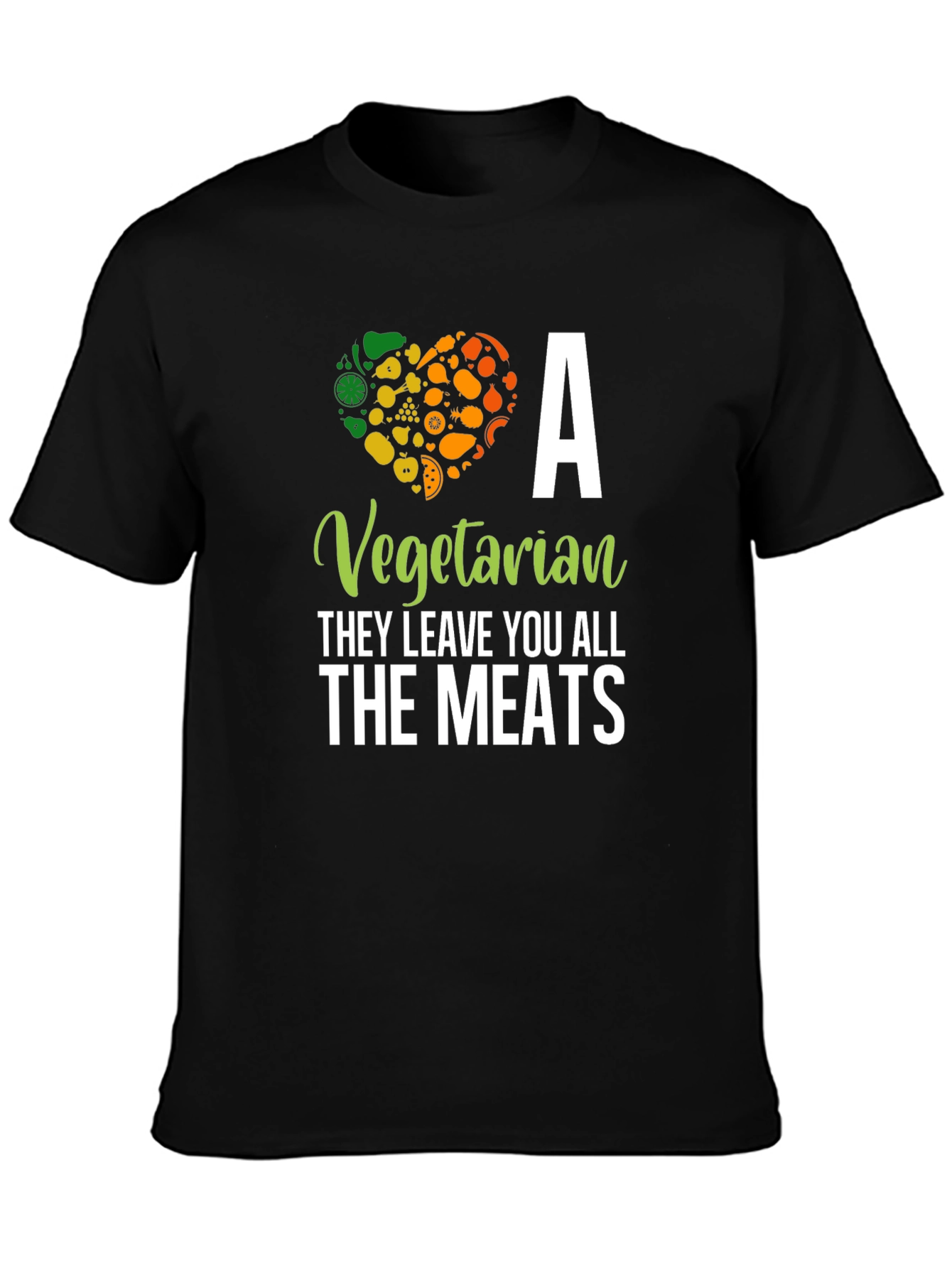 Black Vegetarian T-Shirt: They Leave You All The Meats! view 3