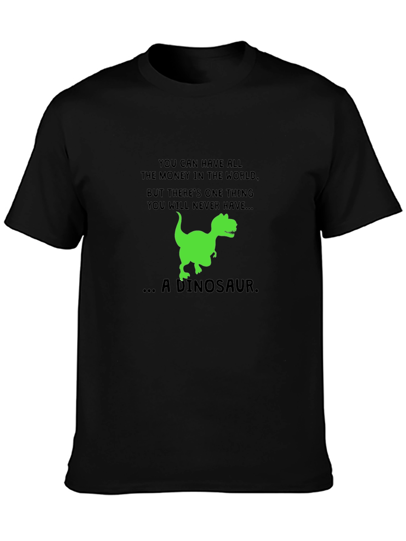Black Dinosaur Graphic T-Shirt - Humorous Statement Tee view 3