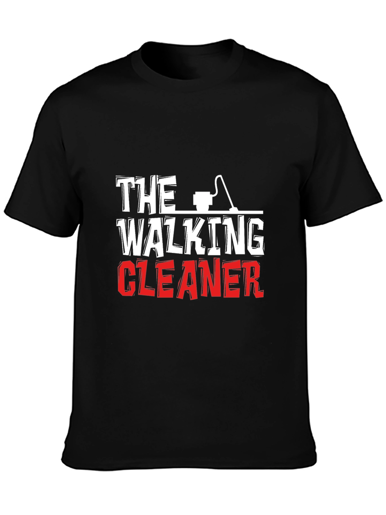 Black The Walking Cleaner Graphic T-Shirt view 3