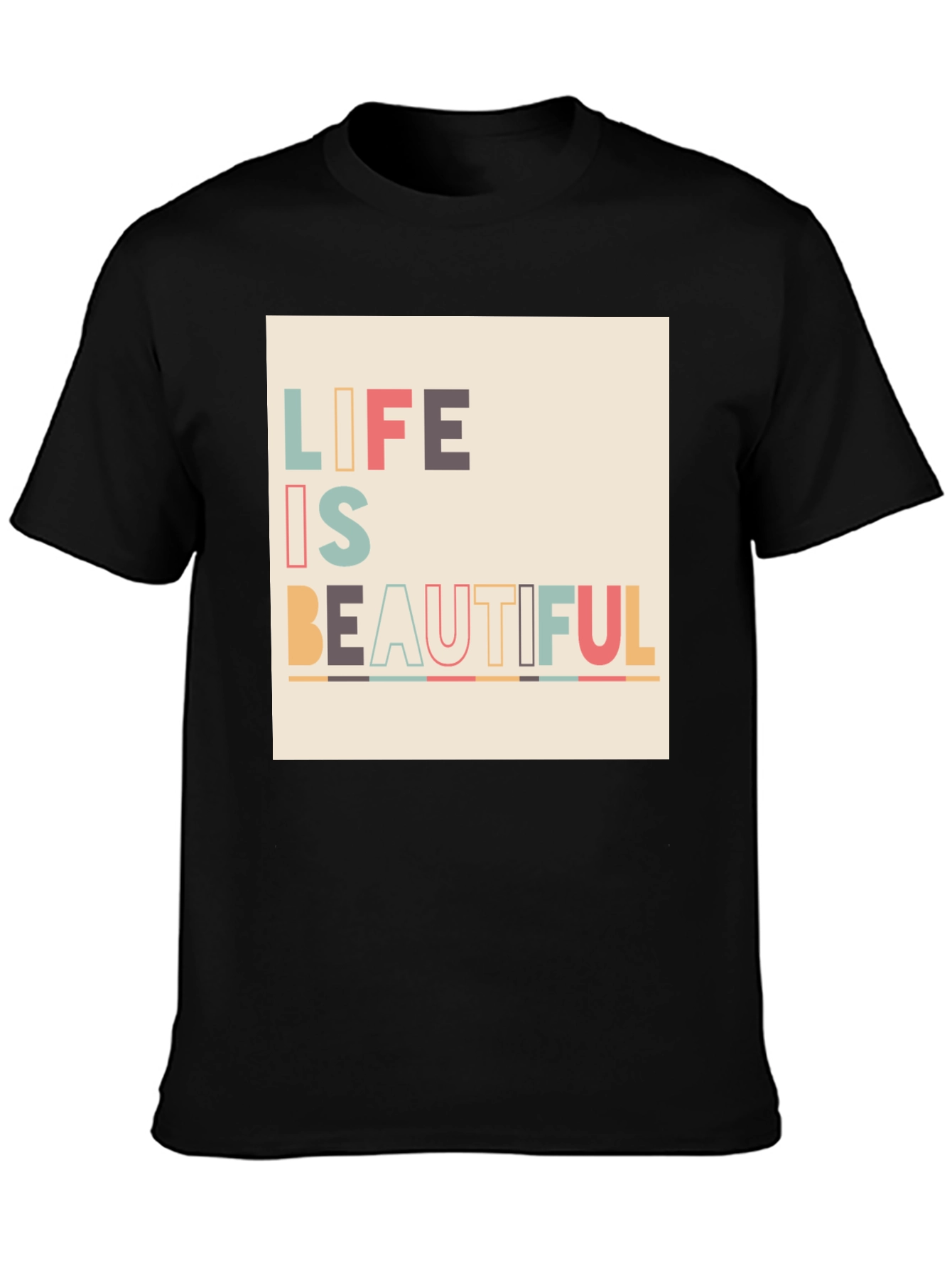 Black Life is Beautiful Graphic Tee - Black view 3