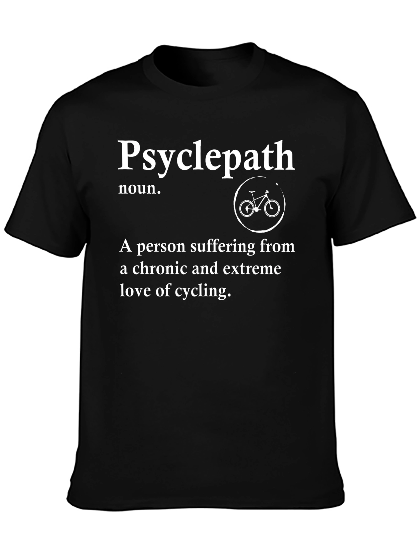 Black Psyclepath Cycling Enthusiast T-Shirt view 3