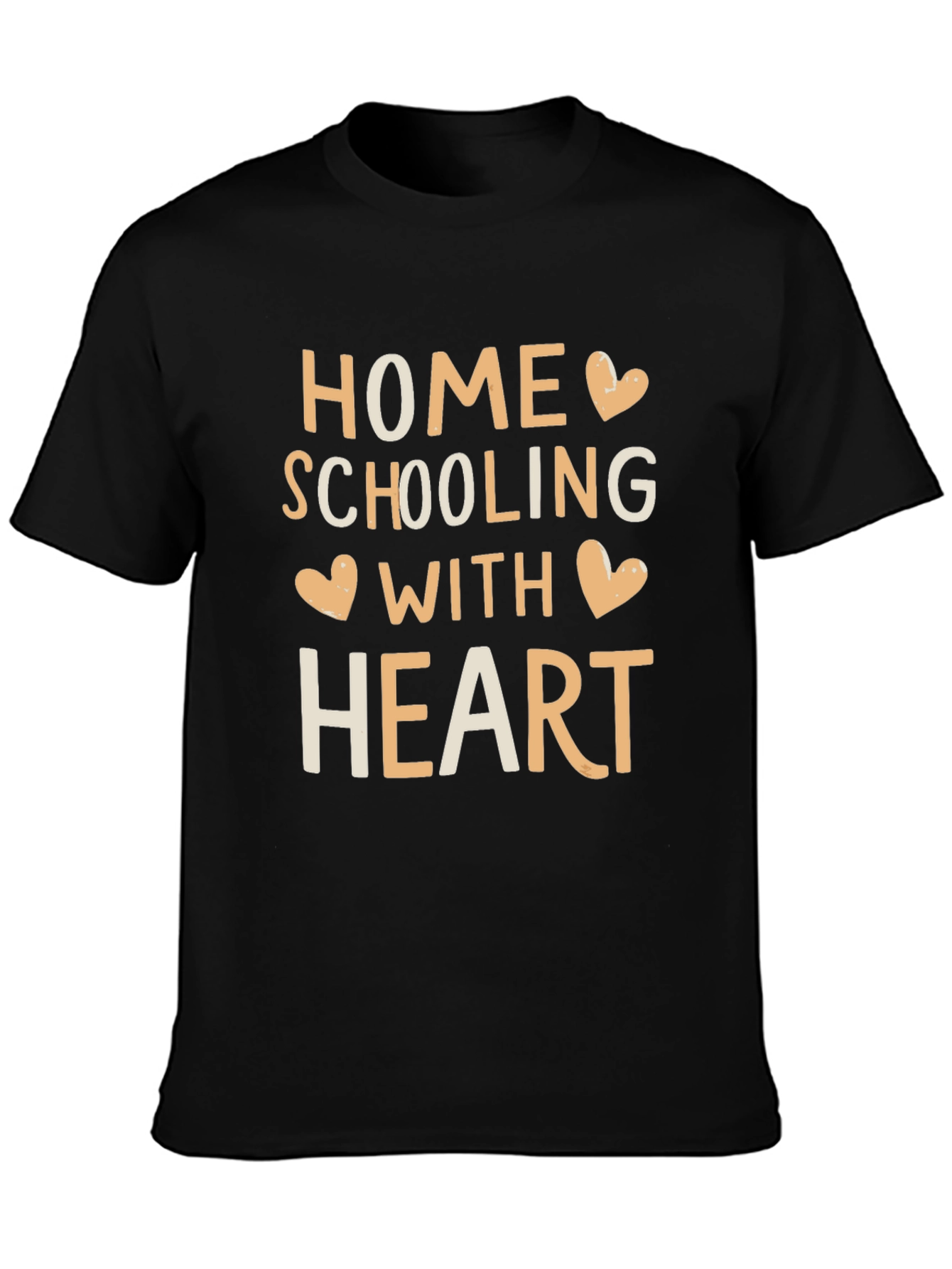 Black Homeschooling With Heart T-Shirt view 3