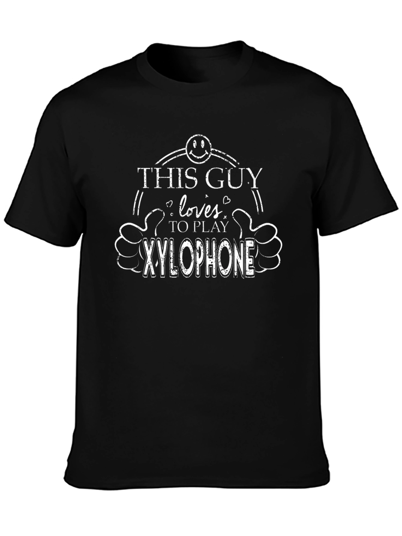 Black This Guy Loves to Play Xylophone Black T-Shirt view 3