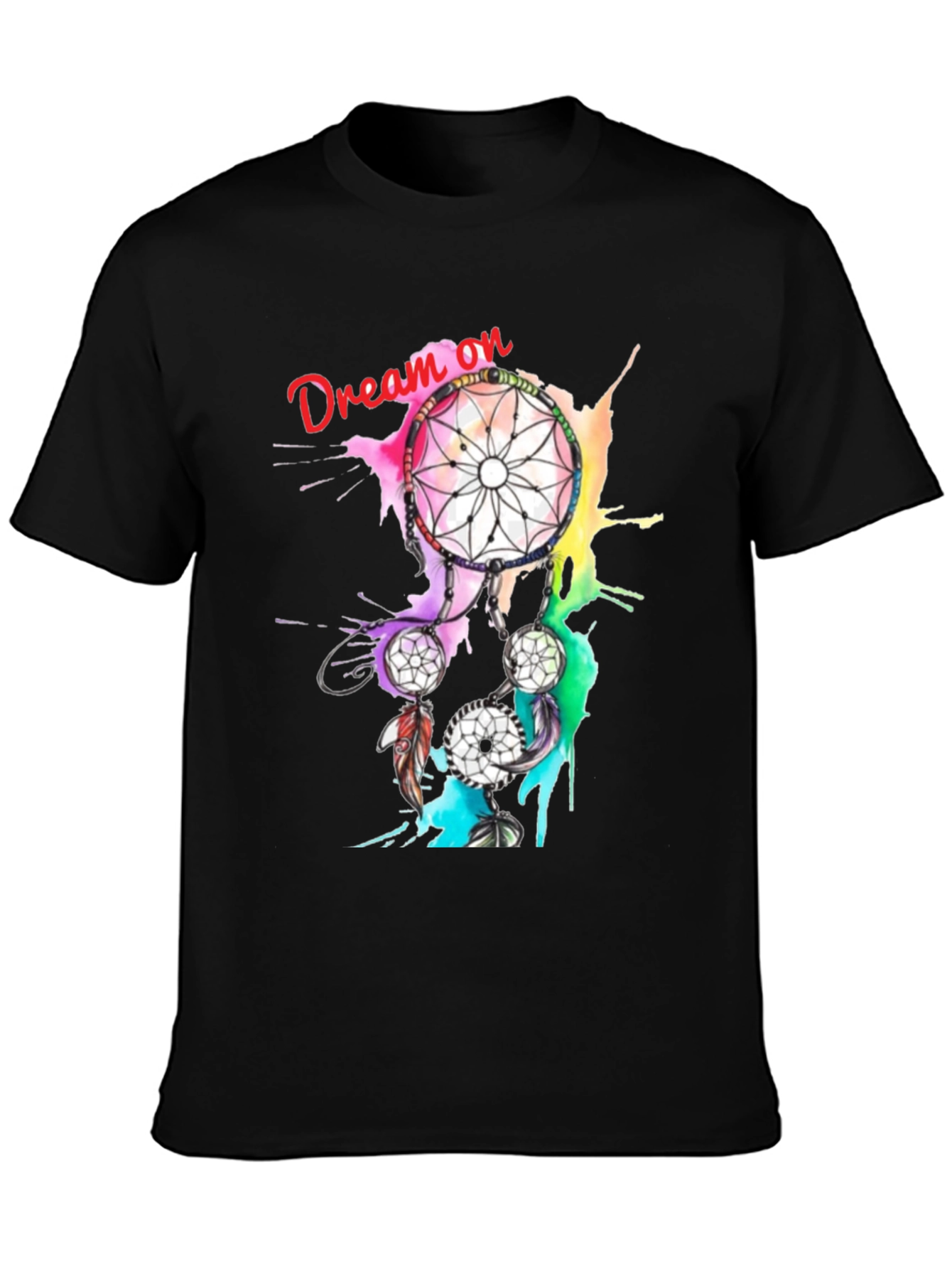 Black Dream On Dreamcatcher Graphic Tee - Black T-Shirt view 3