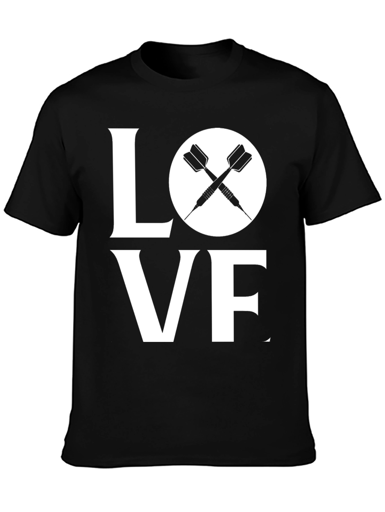 Black Love Darts Graphic Tee - Unisex Black T-Shirt view 3