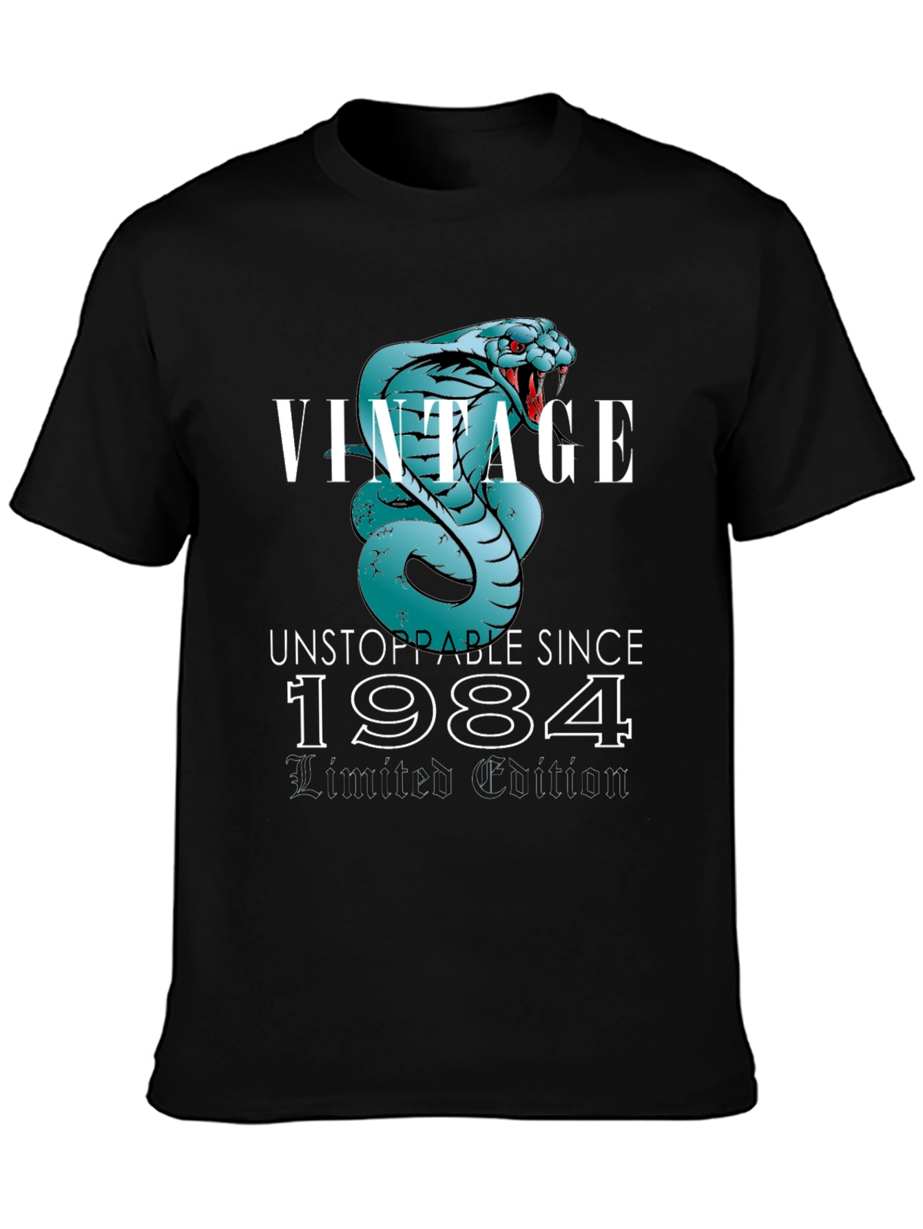 Black Vintage 1984 Limited Edition Snake T-Shirt view 3
