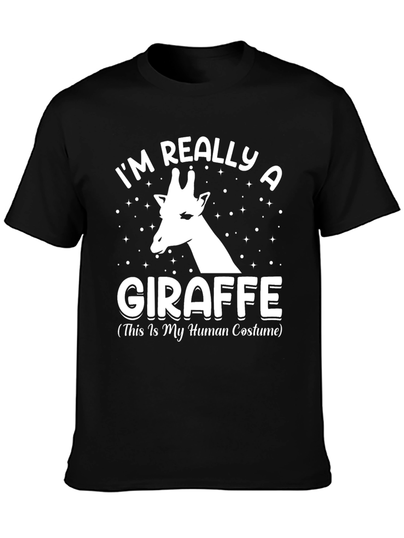 Black Funny Giraffe Human Costume T-Shirt view 3