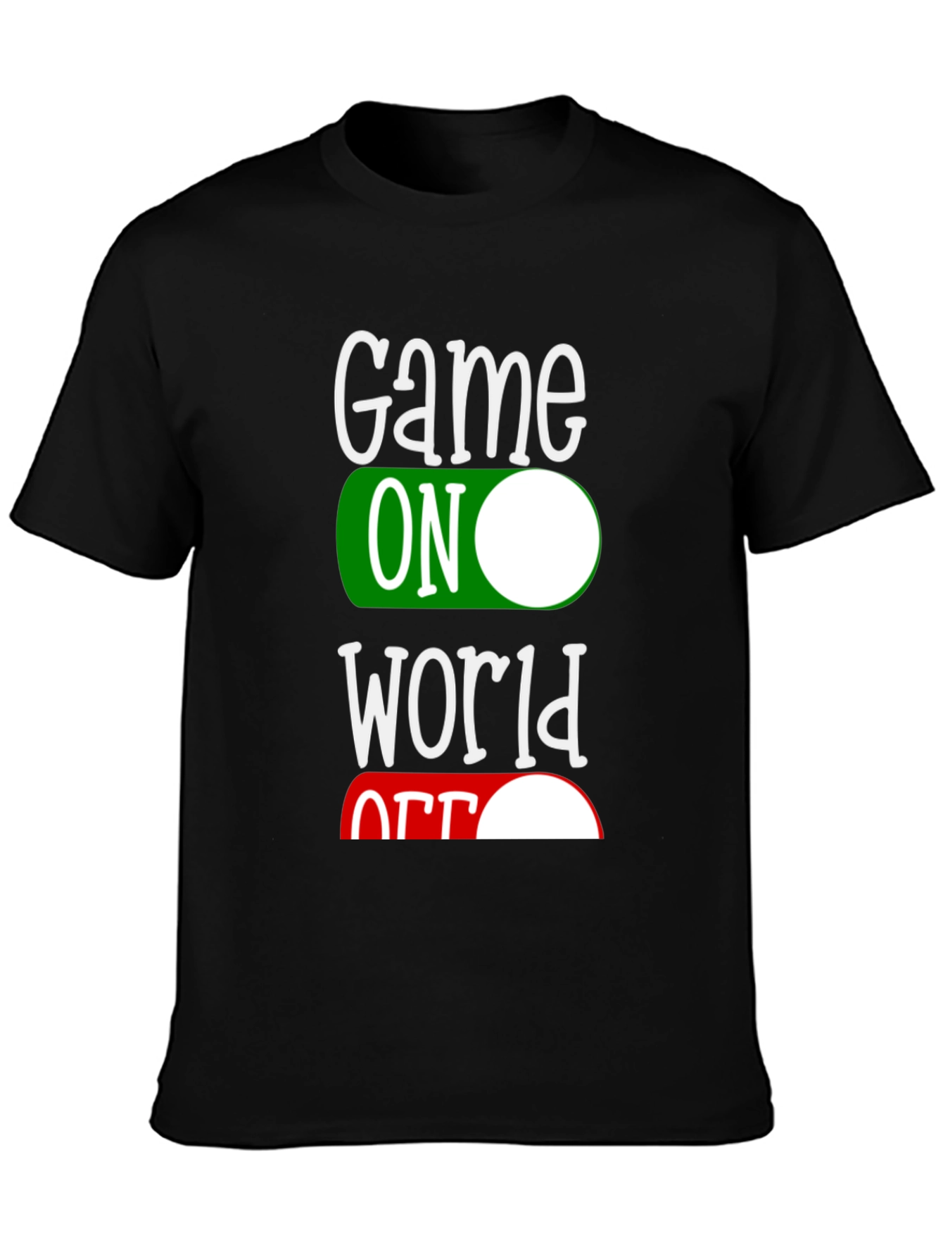 Black Game On World Off T-Shirt, Black, Mens view 3