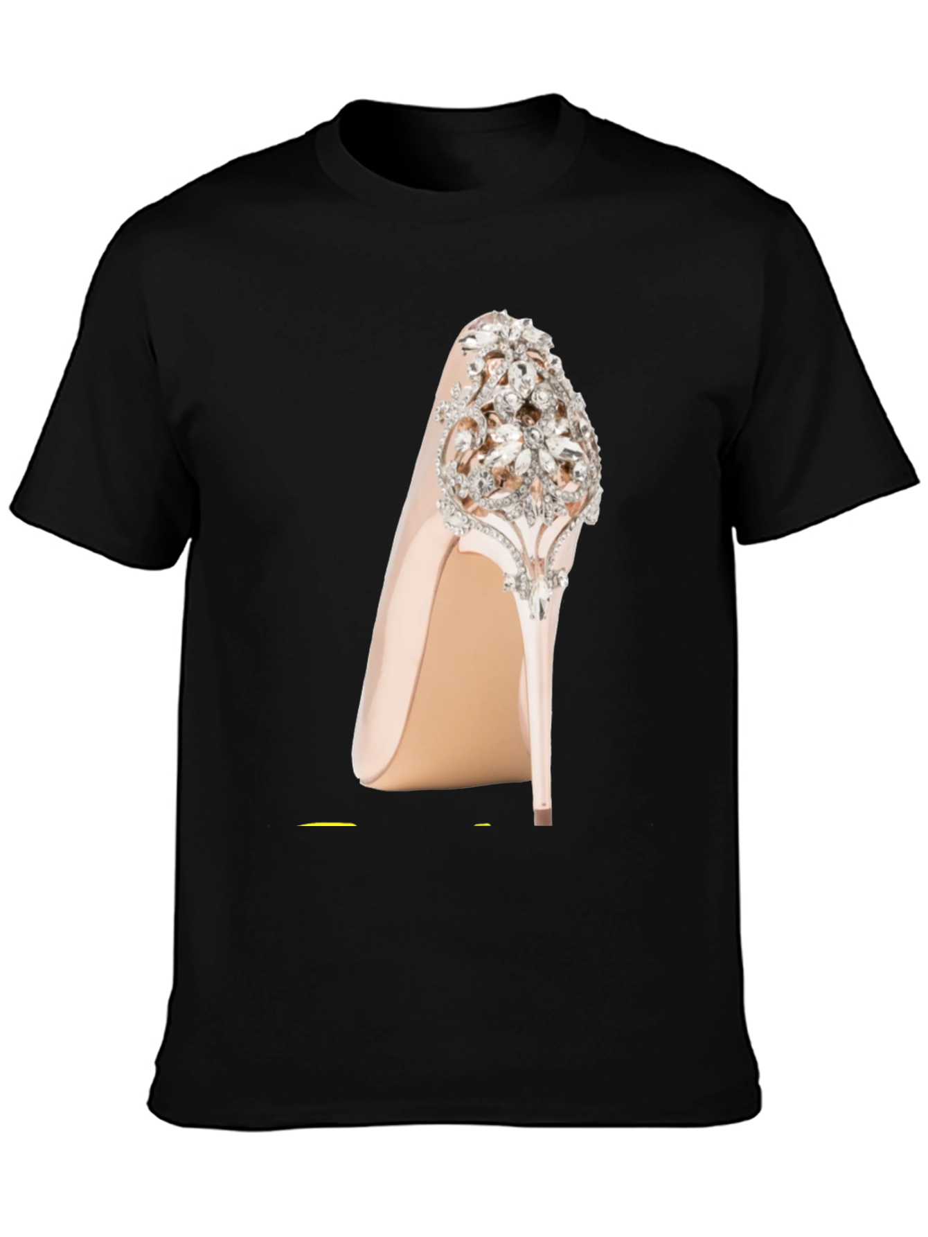 Black Rhinestone High Heel Graphic Tee view 3