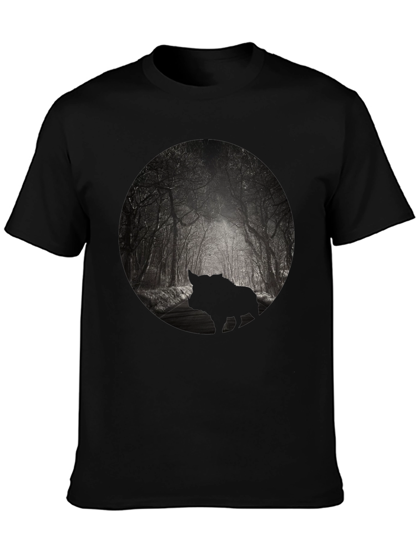 Black Men's Black Forest Silhouette Graphic Tee view 3