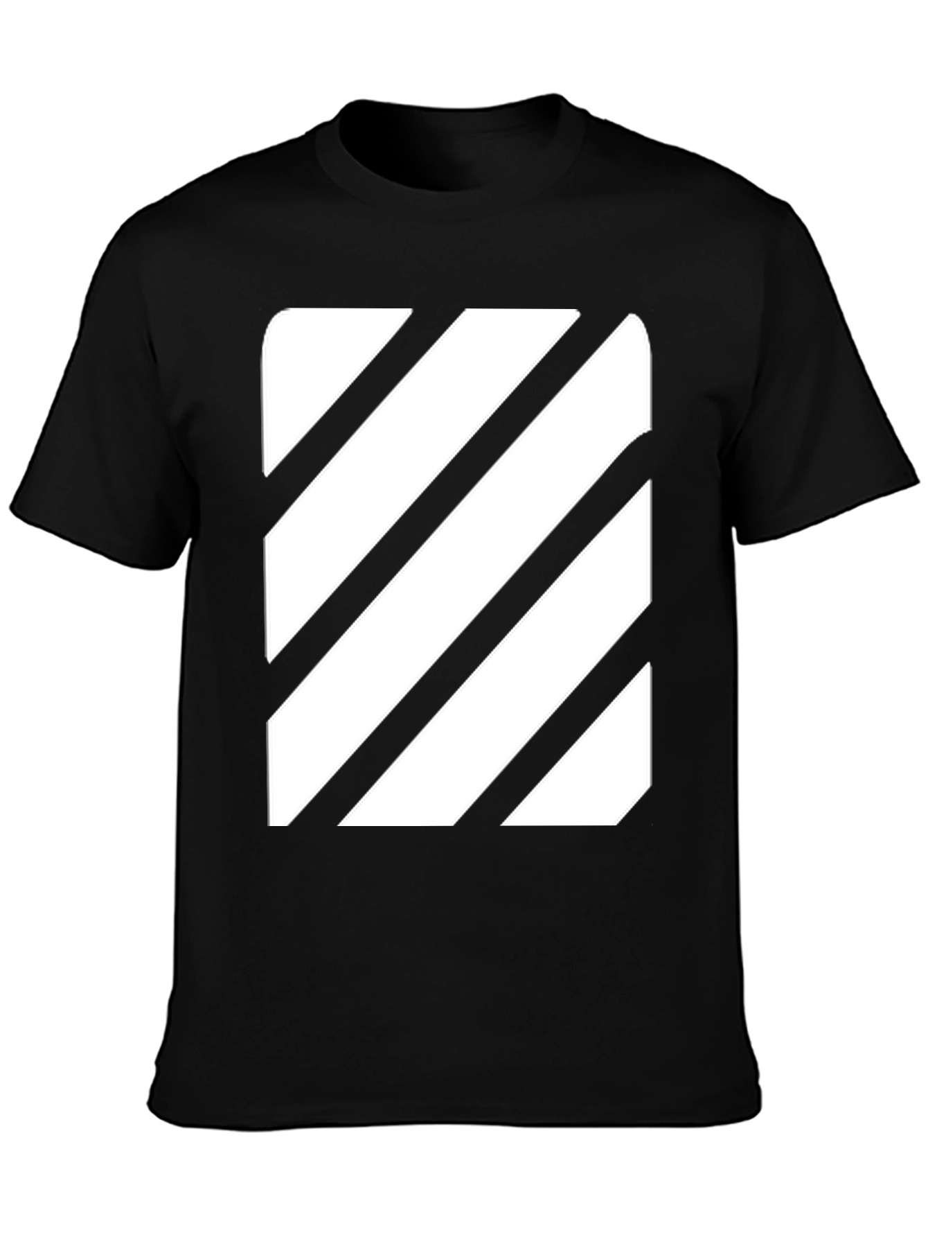 Black Striped Graphic Tee - Modern Casual Style view 3
