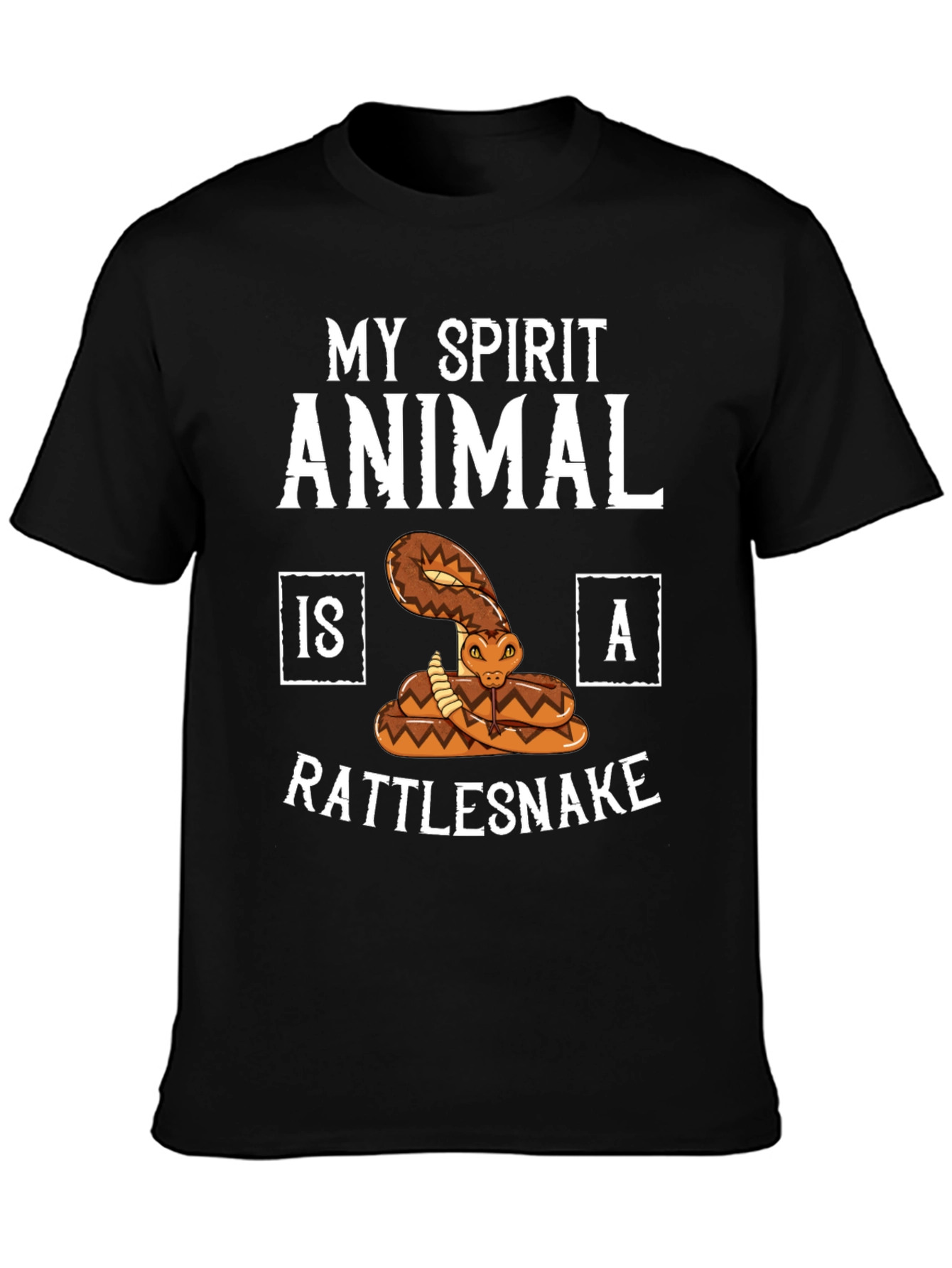 Black Rattlesnake Spirit Animal Graphic T-Shirt view 3