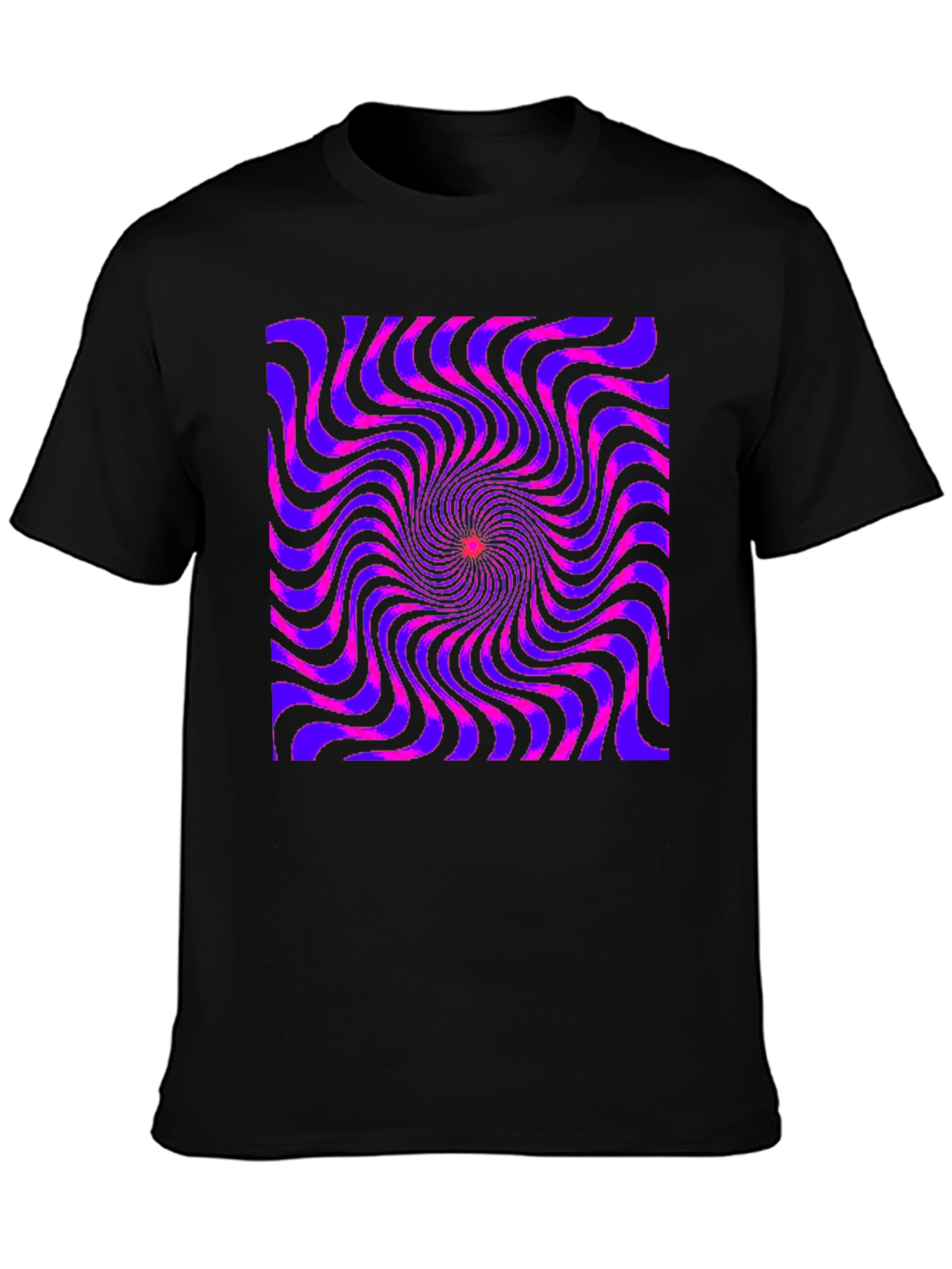 Black Optical Illusion Spiral Graphic Tee - Black view 3