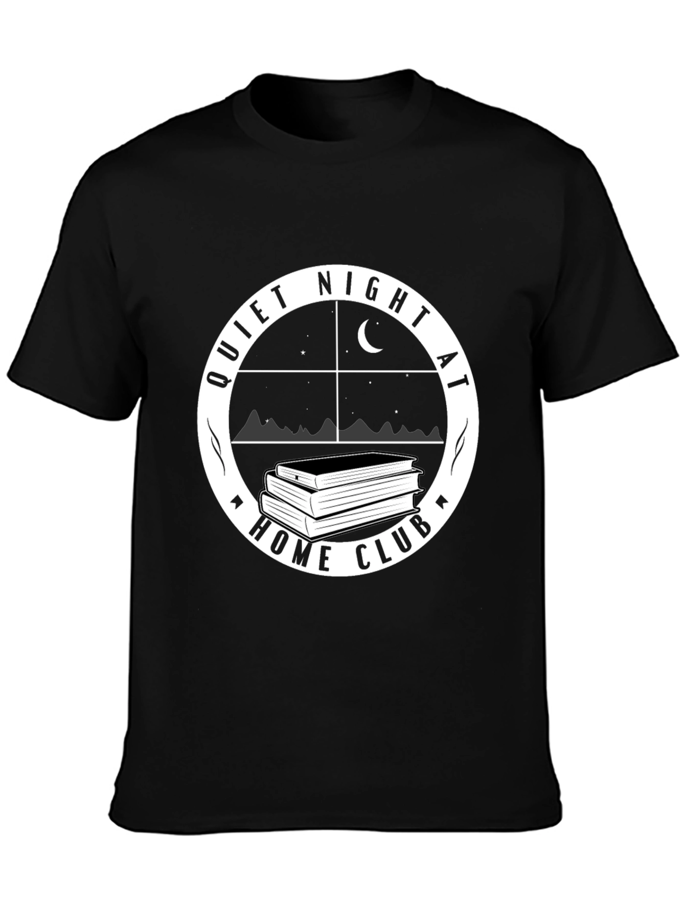 Black Quiet Night at Home Club T-Shirt - Black view 3