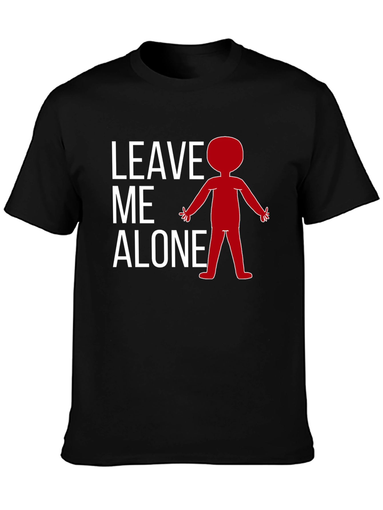 Black Leave Me Alone T-Shirt - Funny Graphic Tee view 3
