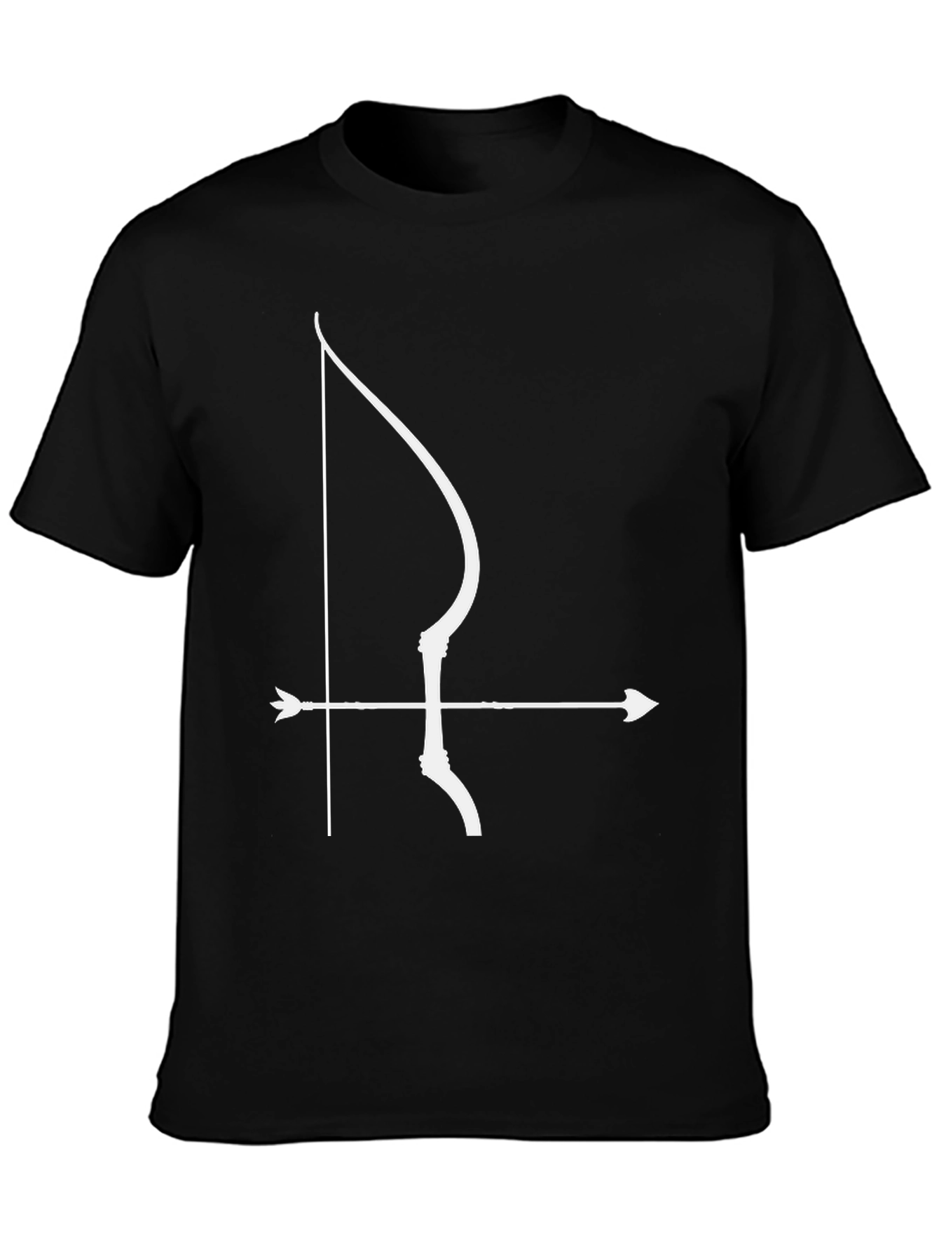Black Archer Bow & Arrow Graphic Tee - Black Cotton view 3
