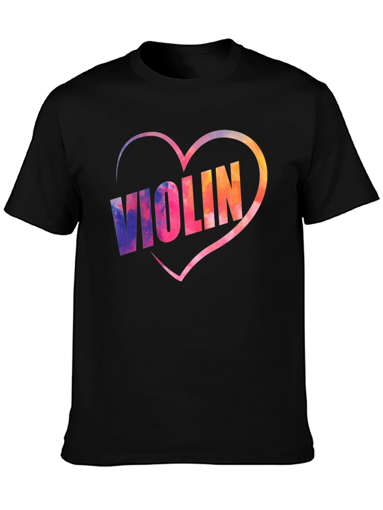 Black Violin Heart Graphic Tee - Music Lover Shirt view 3