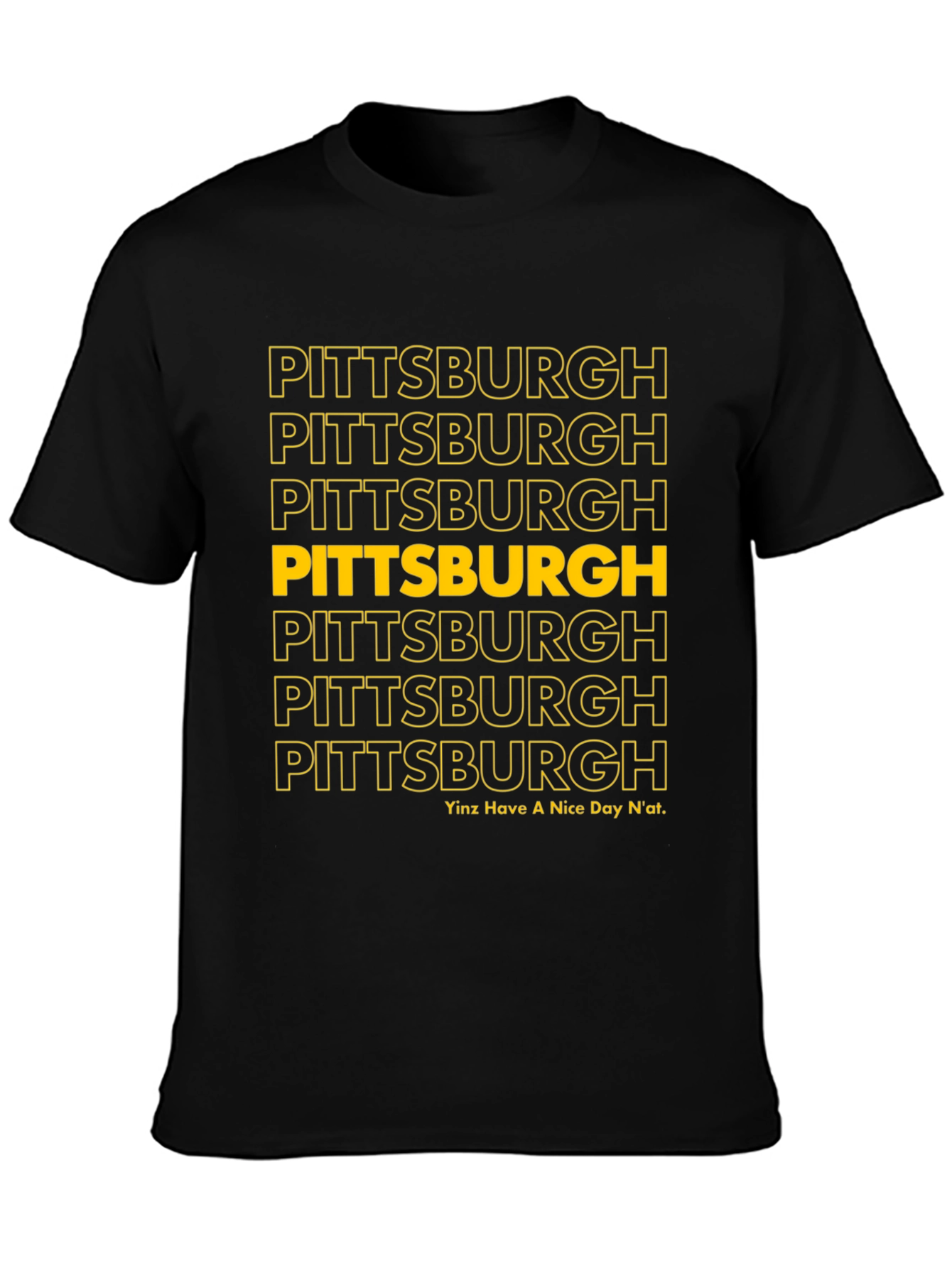 Black Pittsburgh Stacked Text Graphic Tee view 3