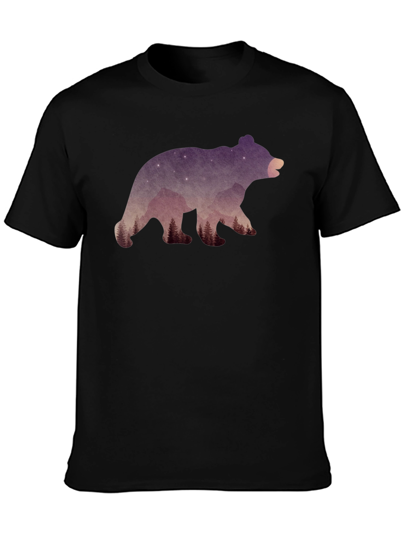 Black Nature Bear Graphic T-Shirt - Black view 3