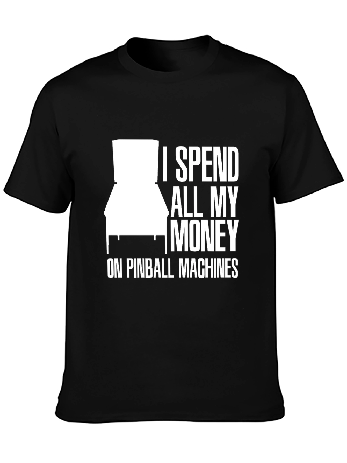Black Pinball Machine T-Shirt - Gamer Tee view 3